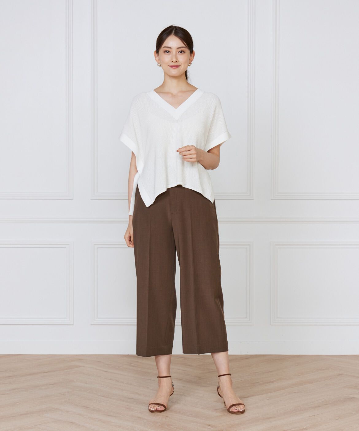 7-IDconcept.「《大きいサイズ》ワイドクロップトパンツ」|その他|