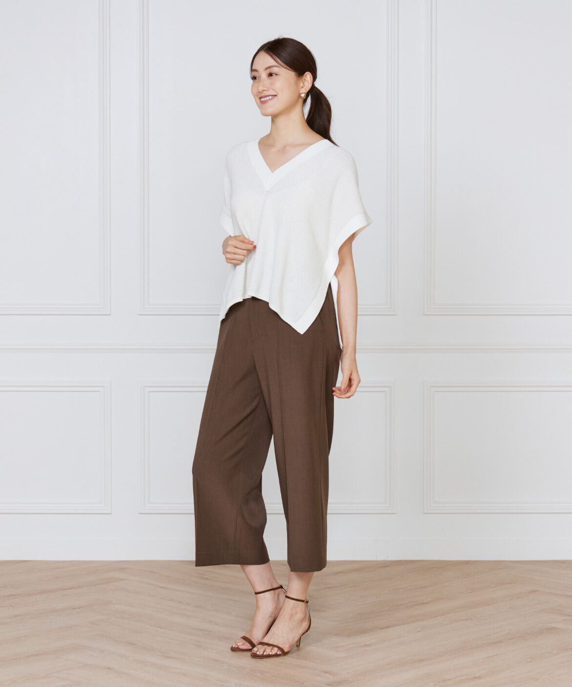 7-IDconcept.「《大きいサイズ》ワイドクロップトパンツ」|その他|