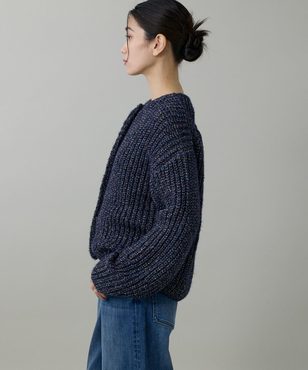 INED「片畦クルーネックカーディガン」|カーディガン|