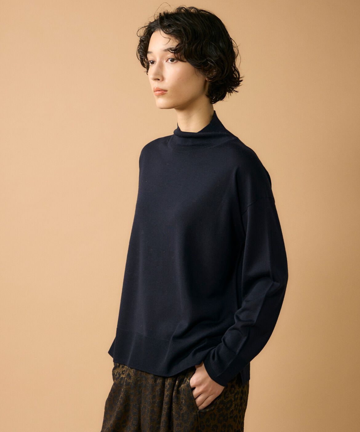 7-IDconcept.「《大きいサイズ》ハイネックボリュームプルオーバー」|ニット・セーター|