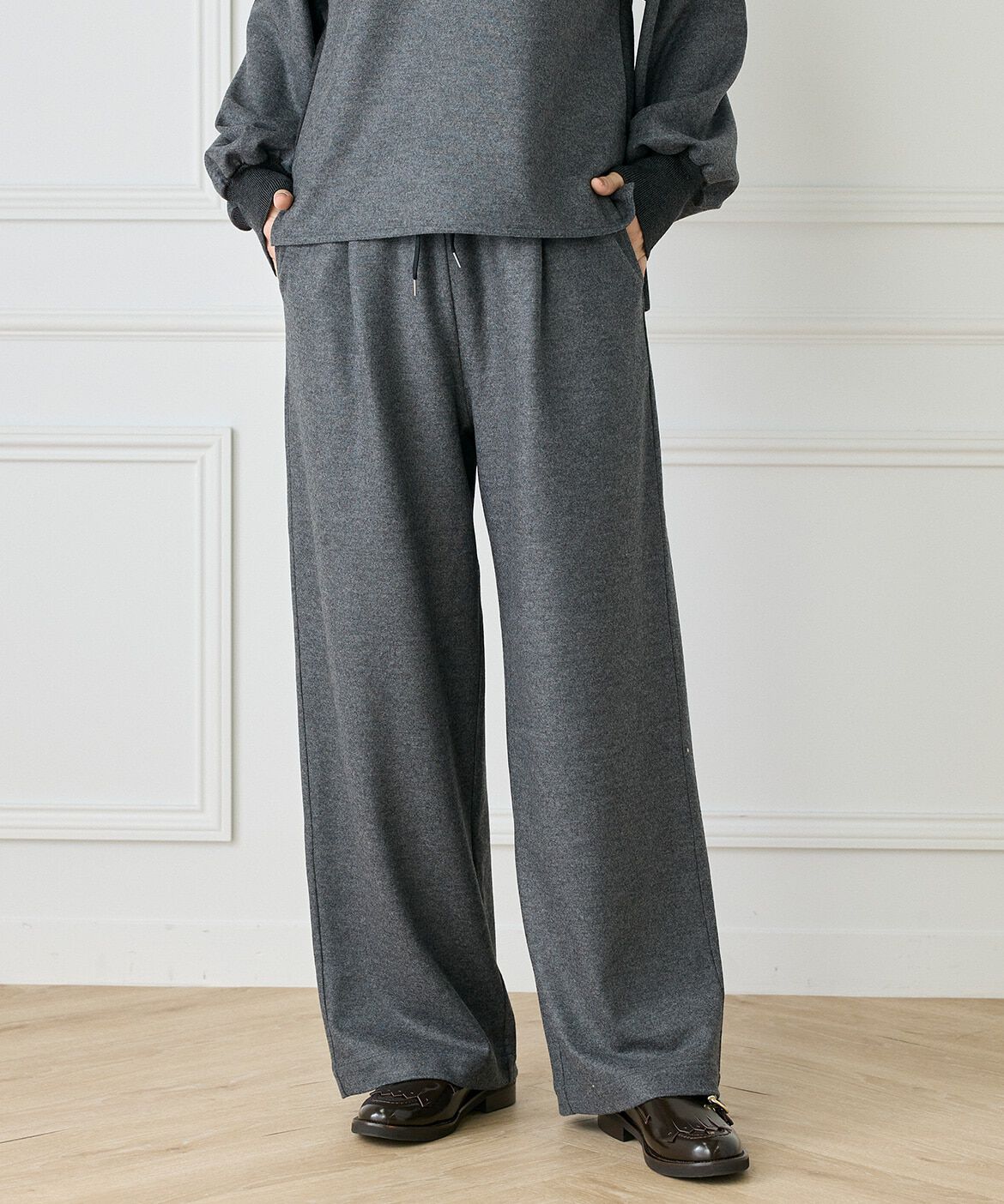 INED「圧縮スムースイージーパンツ」|その他|チャコールグ 3