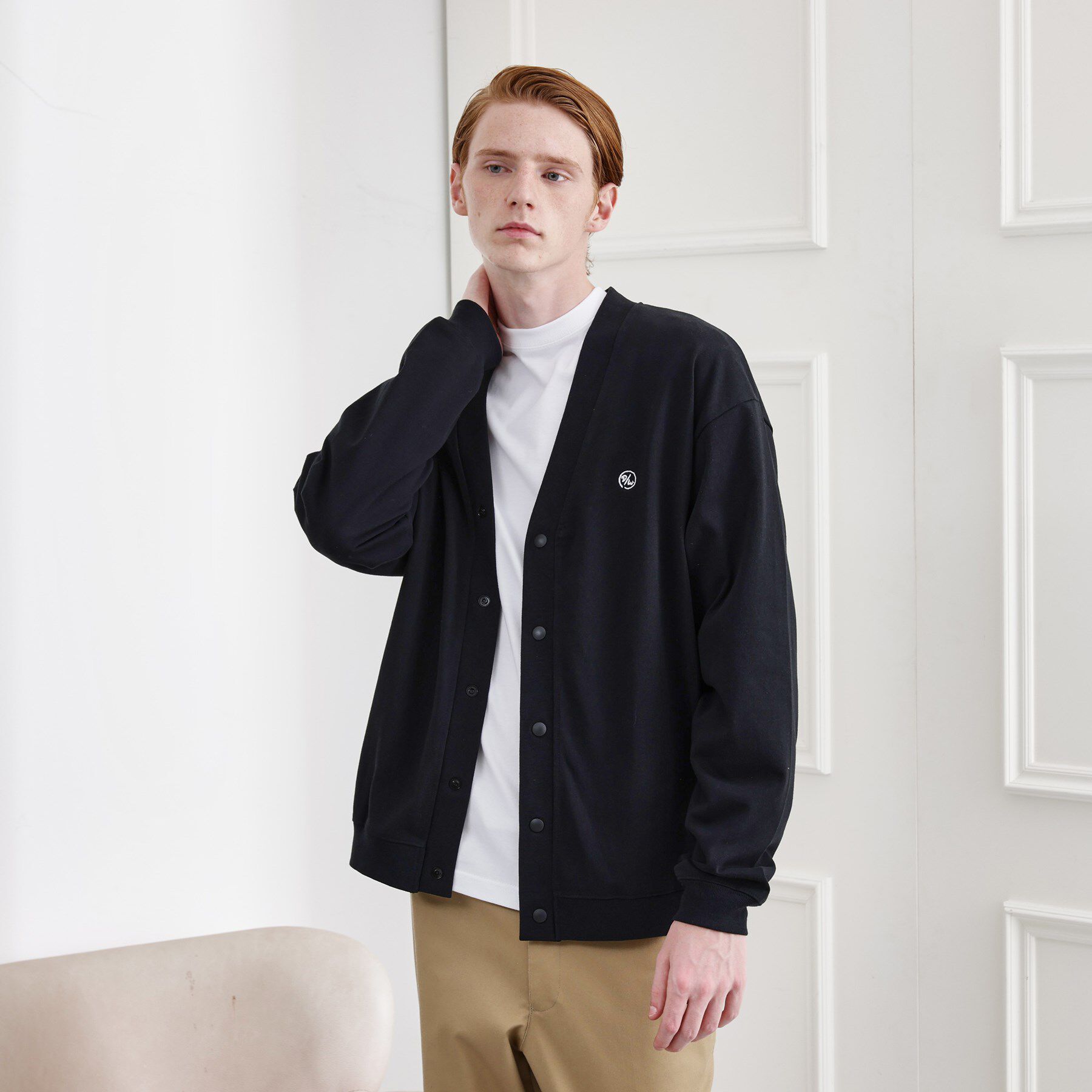 TAKEO KIKUCHI「【LIMITED】ワンポイント刺繍スウェットカーディガン」|カーディガン|ブラック(019)