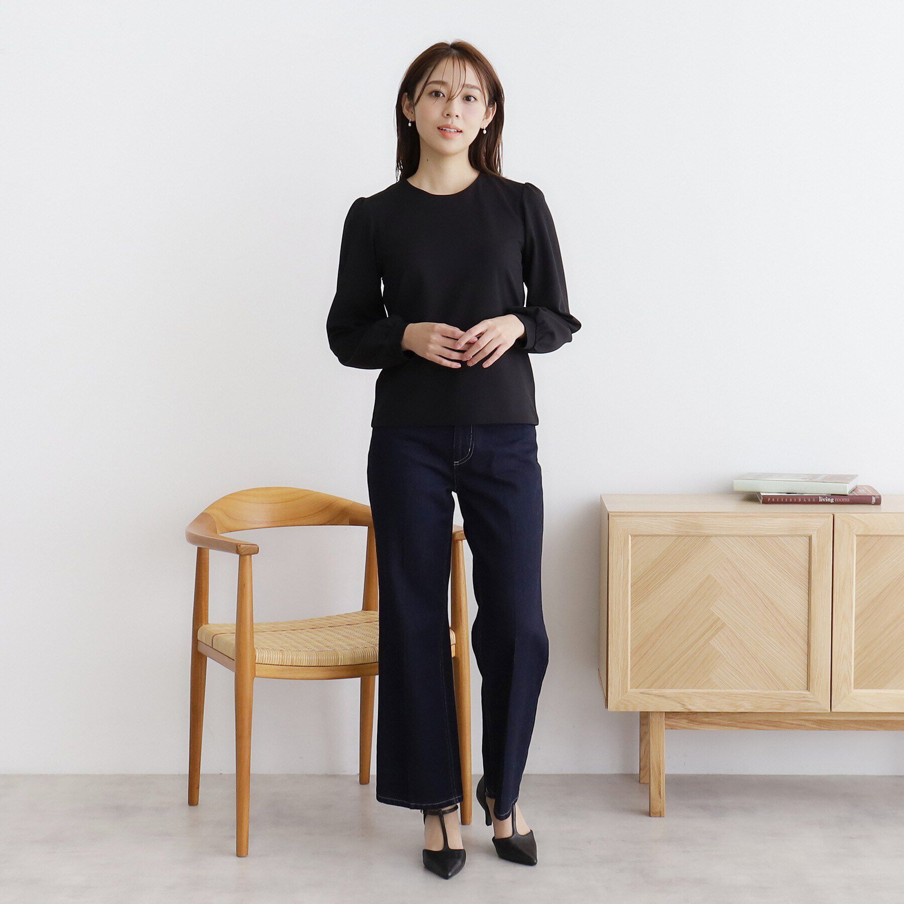 index「衿取り外し２WAY フラワーカラートップス【洗濯機洗い可/ストレッチ】」|シャツ・ブラウス|