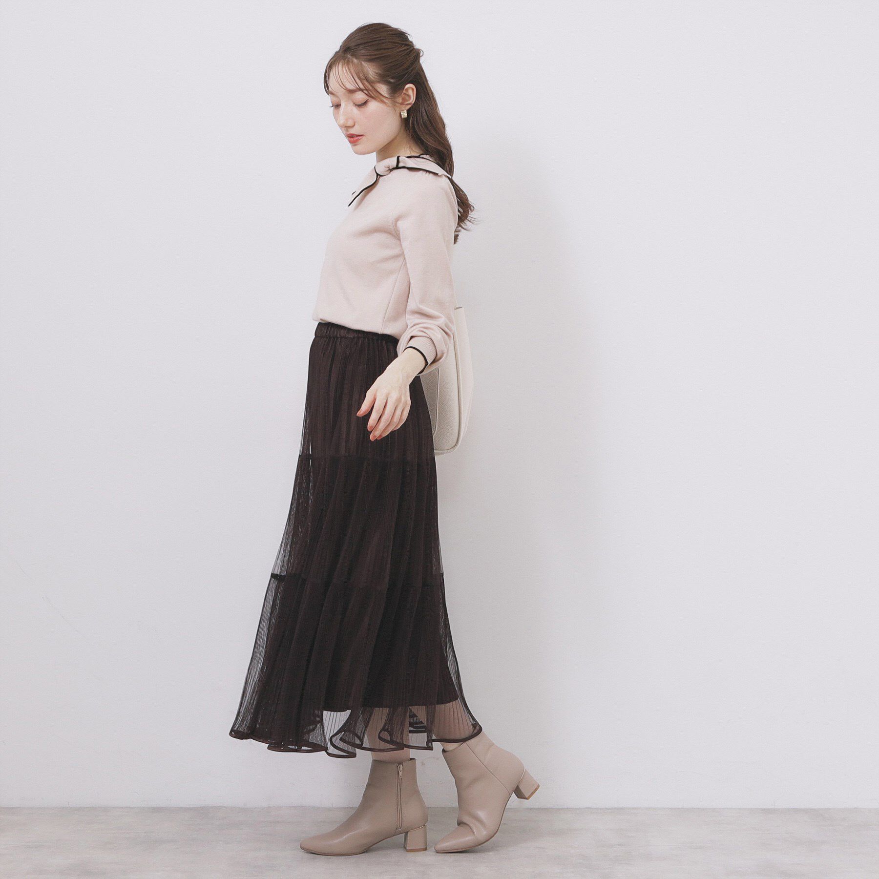 index「サイドリボンバイカラーニット【洗濯機OK】」|ニット・セーター|