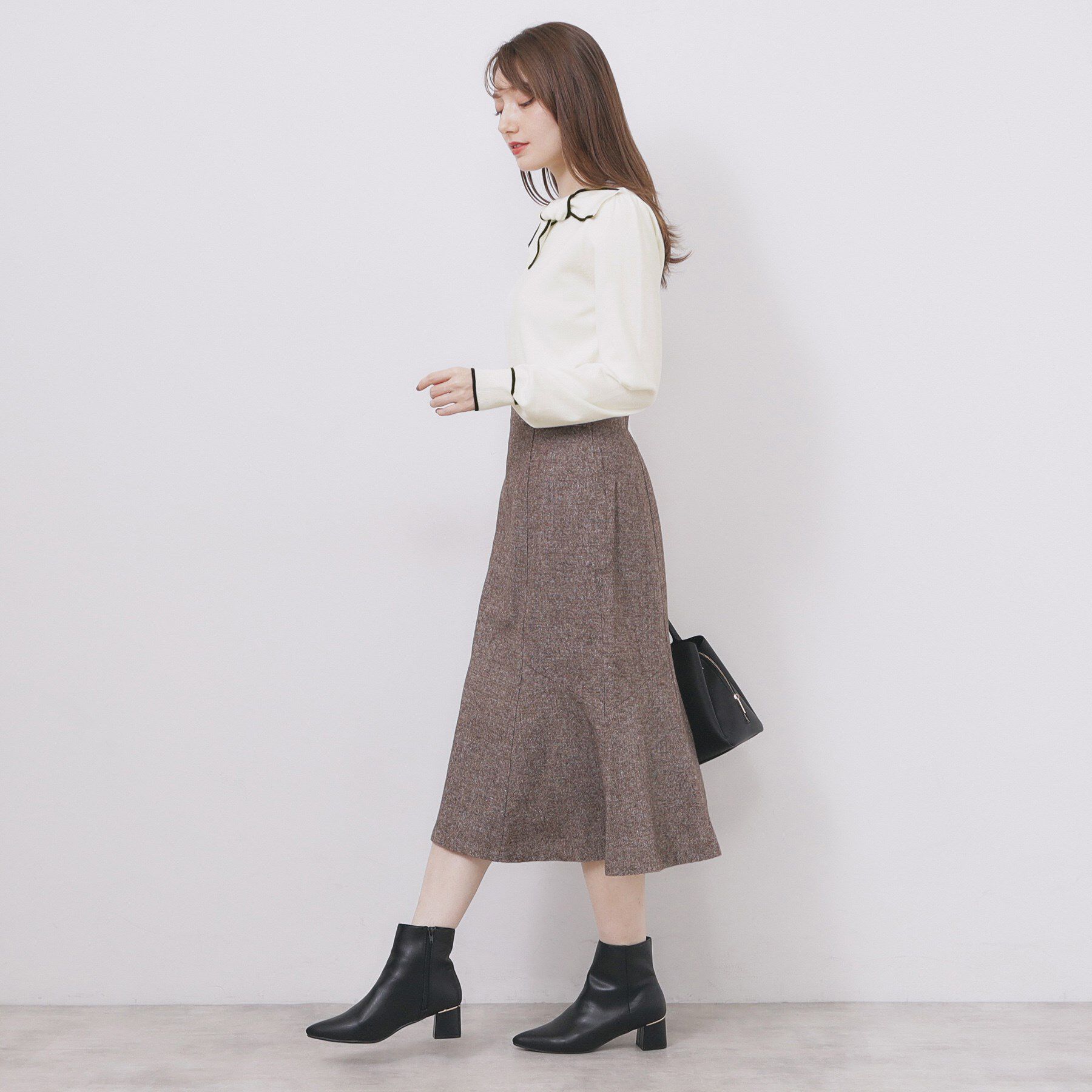 index「サイドリボンバイカラーニット【洗濯機OK】」|ニット・セーター|