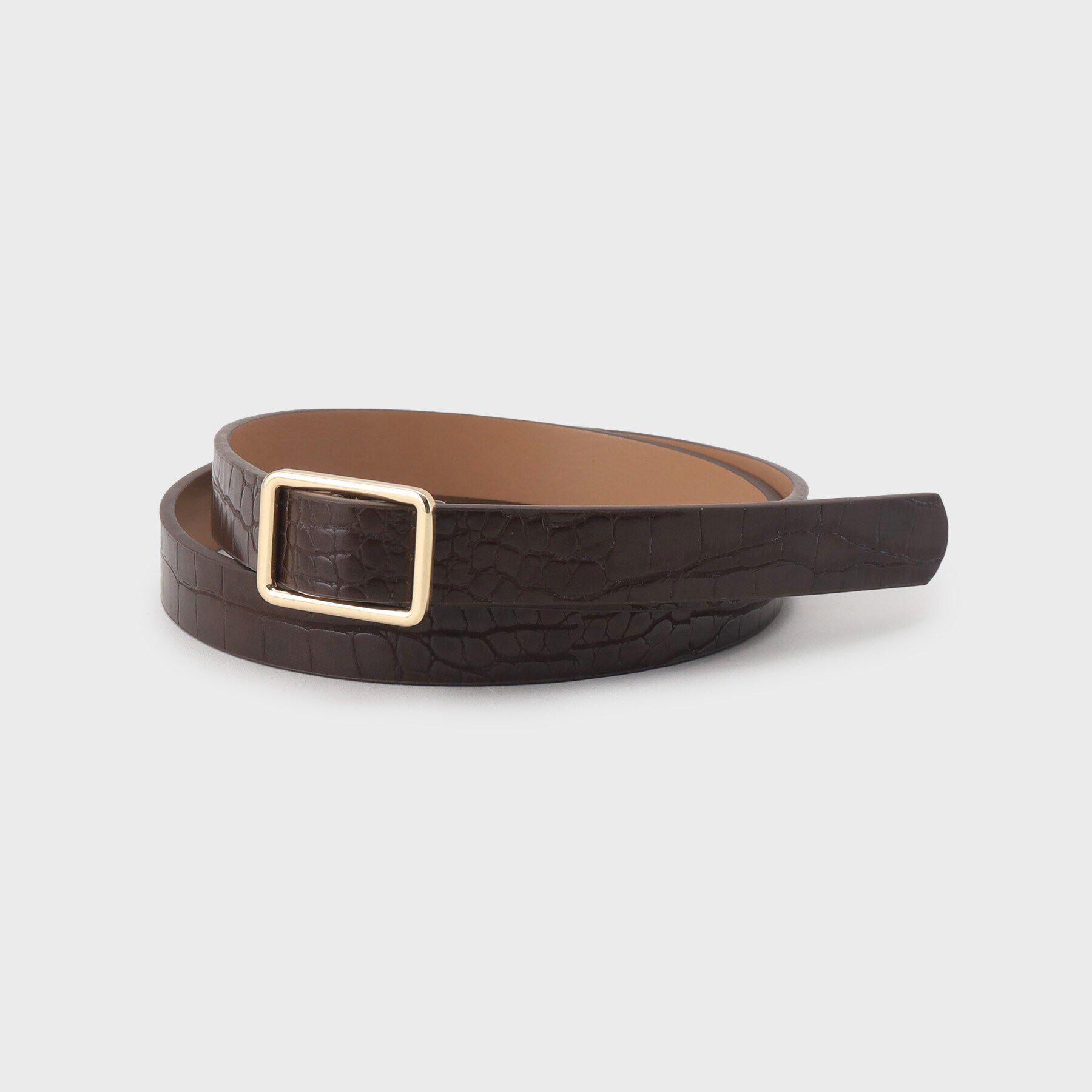 OPAQUE.CLIP「クロコダイル調スクエアベルト」|ベルト|ブラウン(043)