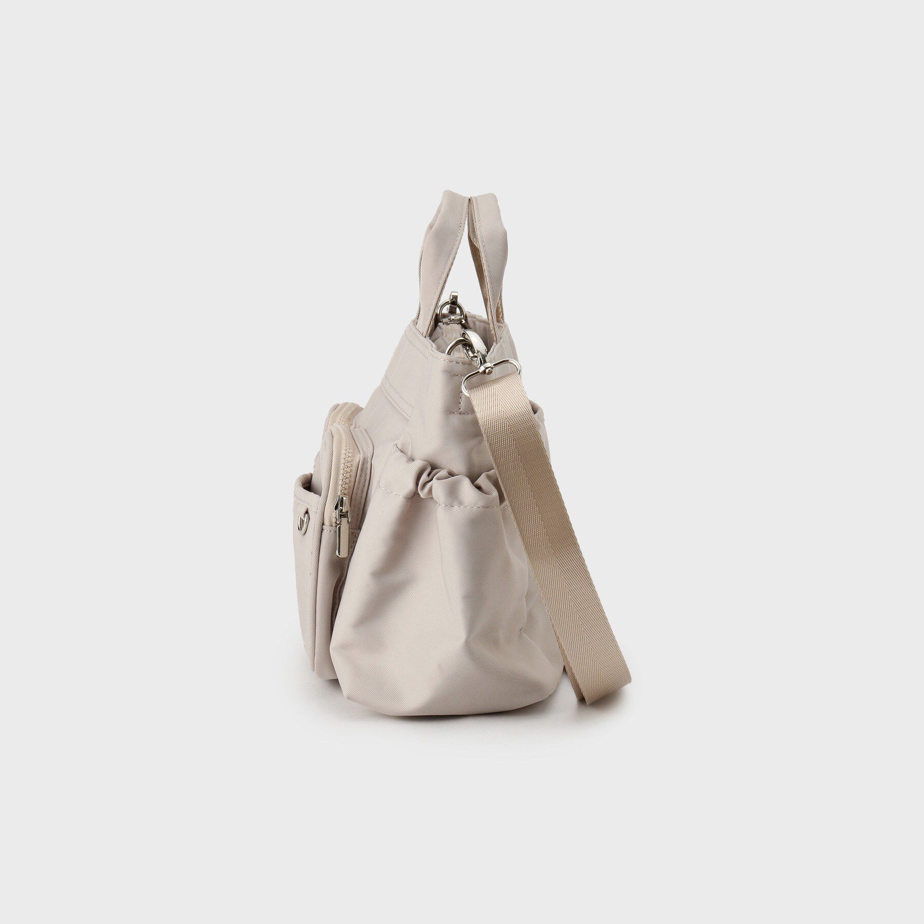 OPAQUE.CLIP「フロントWポケット3層デザインミドルトートバッグ【2WAY／マルチポケット】」|トートバッグ|