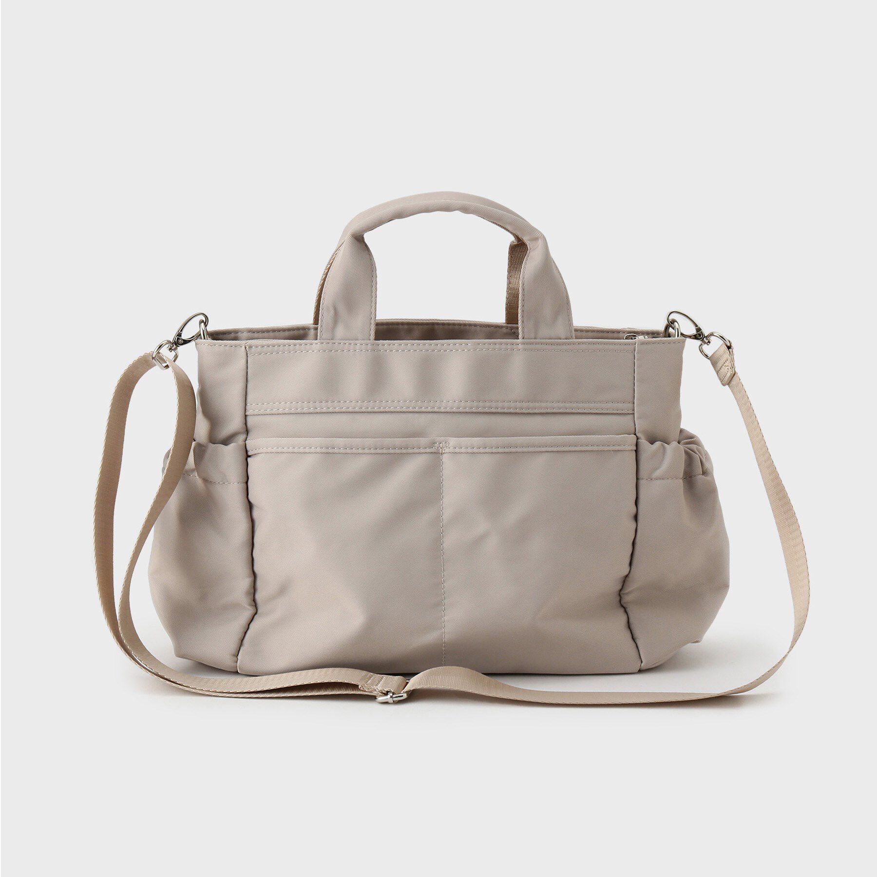 OPAQUE.CLIP「フロントWポケット3層デザインミドルトートバッグ【2WAY／マルチポケット】」|トートバッグ|