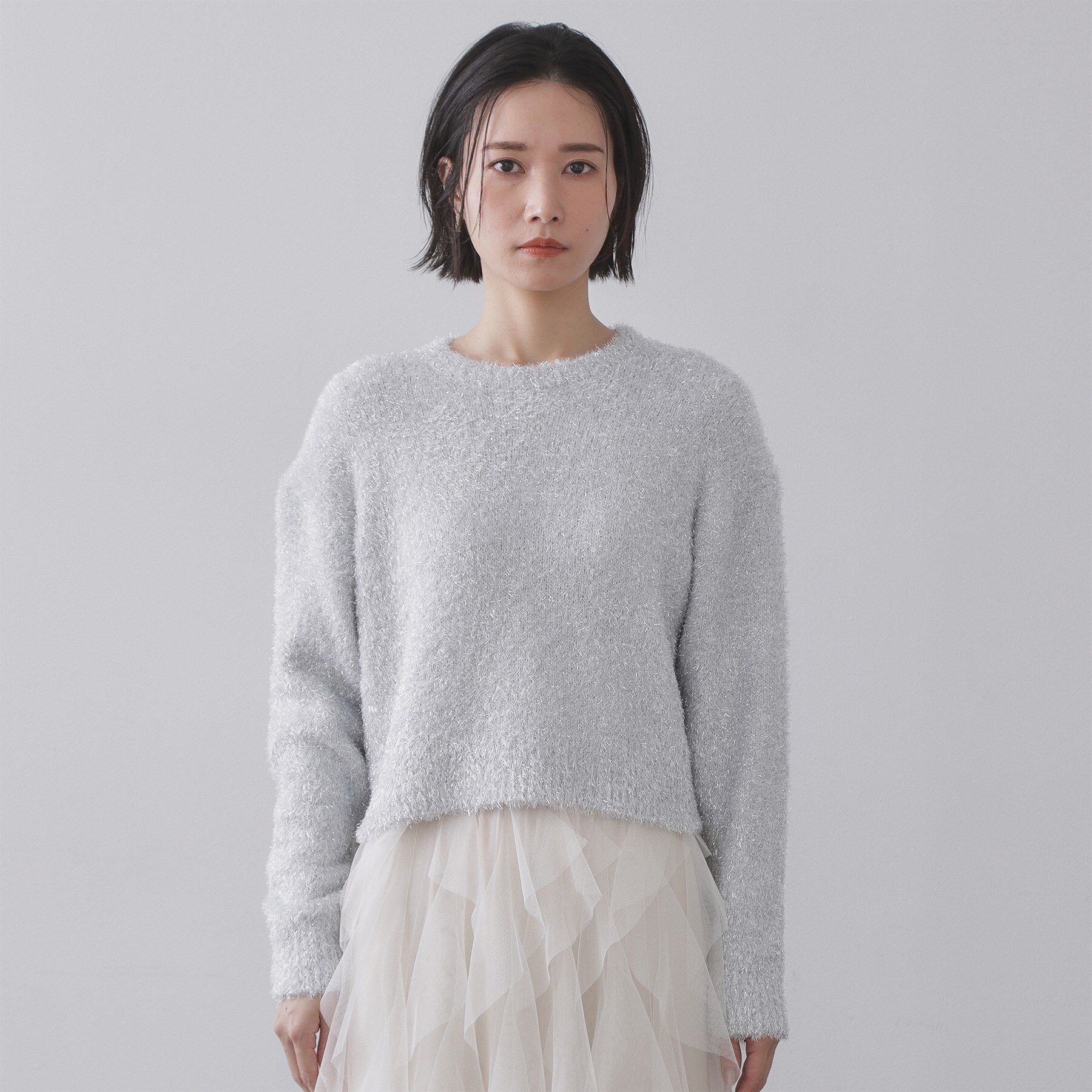 OPAQUE.CLIP「きらきらフェザーニット【洗濯機OK】」|ニット・セーター|