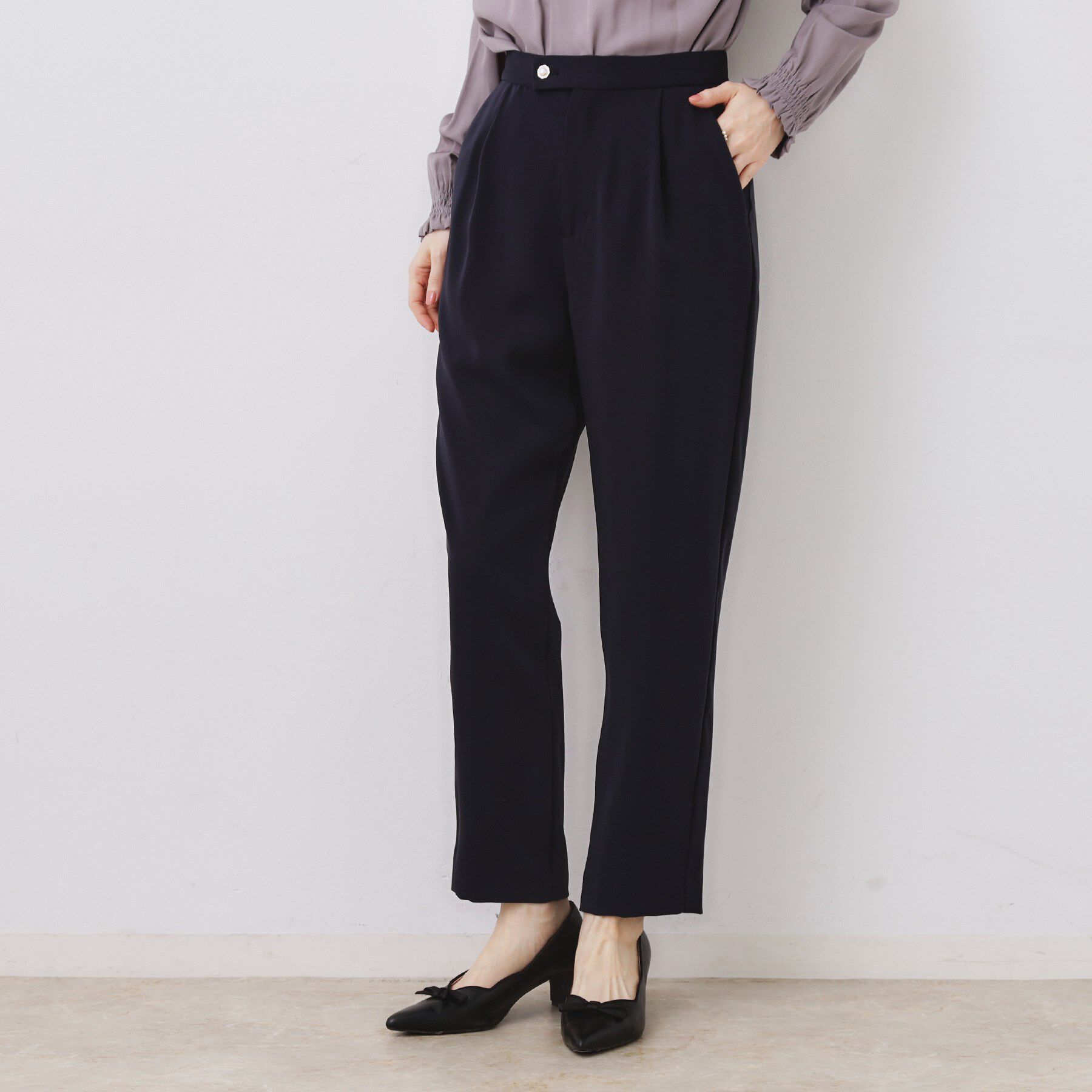 Couture broach「パール調釦テーパードパンツ」|その他|