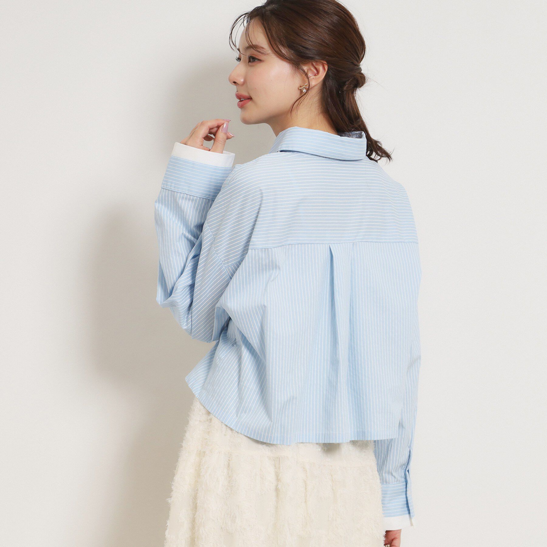 Couture broach「配色ストライプショートシャツ」|シャツ・ブラウス|