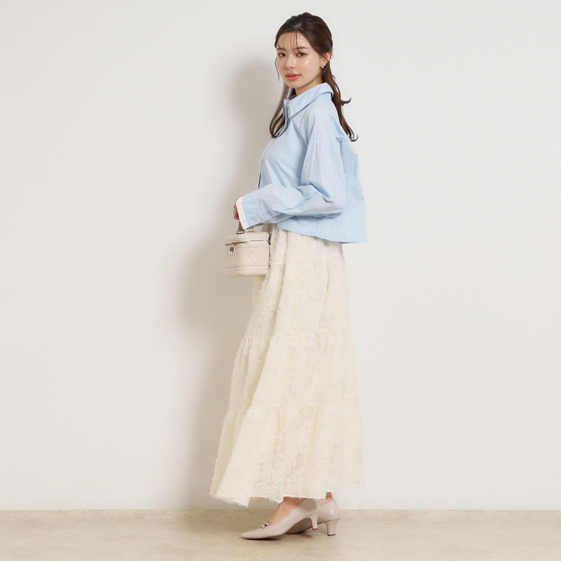 Couture broach「配色ストライプショートシャツ」|シャツ・ブラウス|