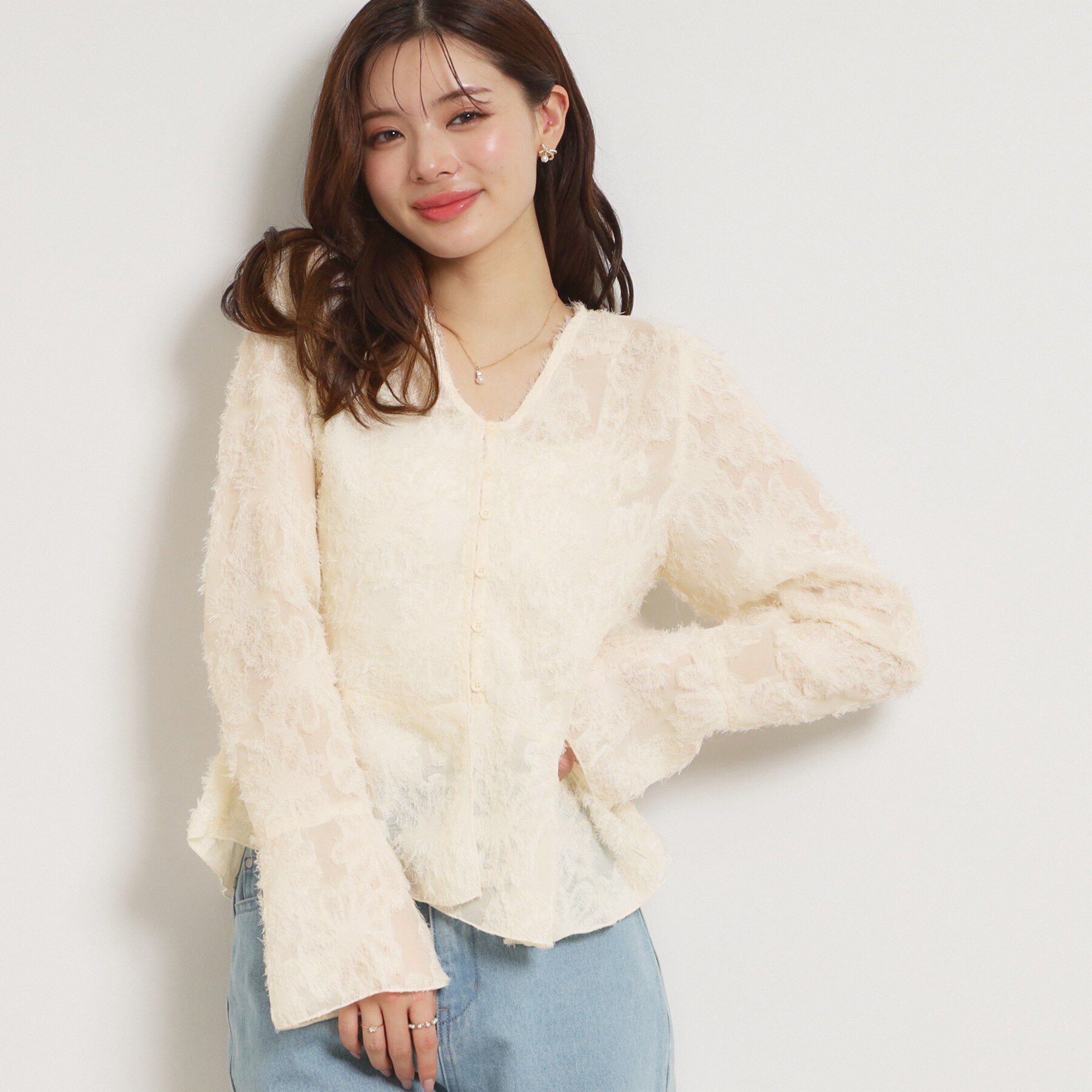 Couture broach「ペプラムフラワーモチーフブラウス」|シャツ・ブラウス|