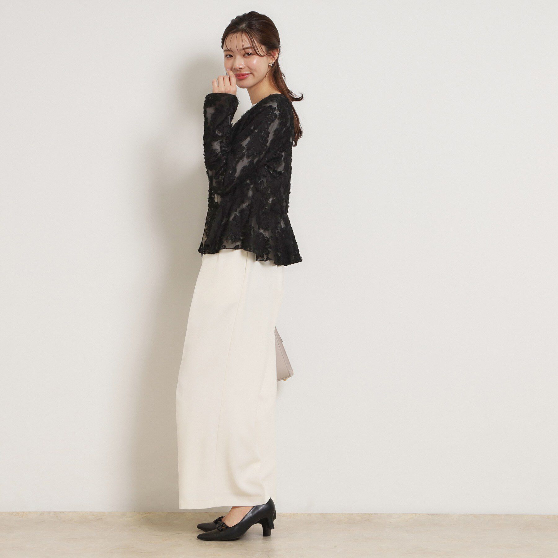 Couture broach「ペプラムフラワーモチーフブラウス」|シャツ・ブラウス|