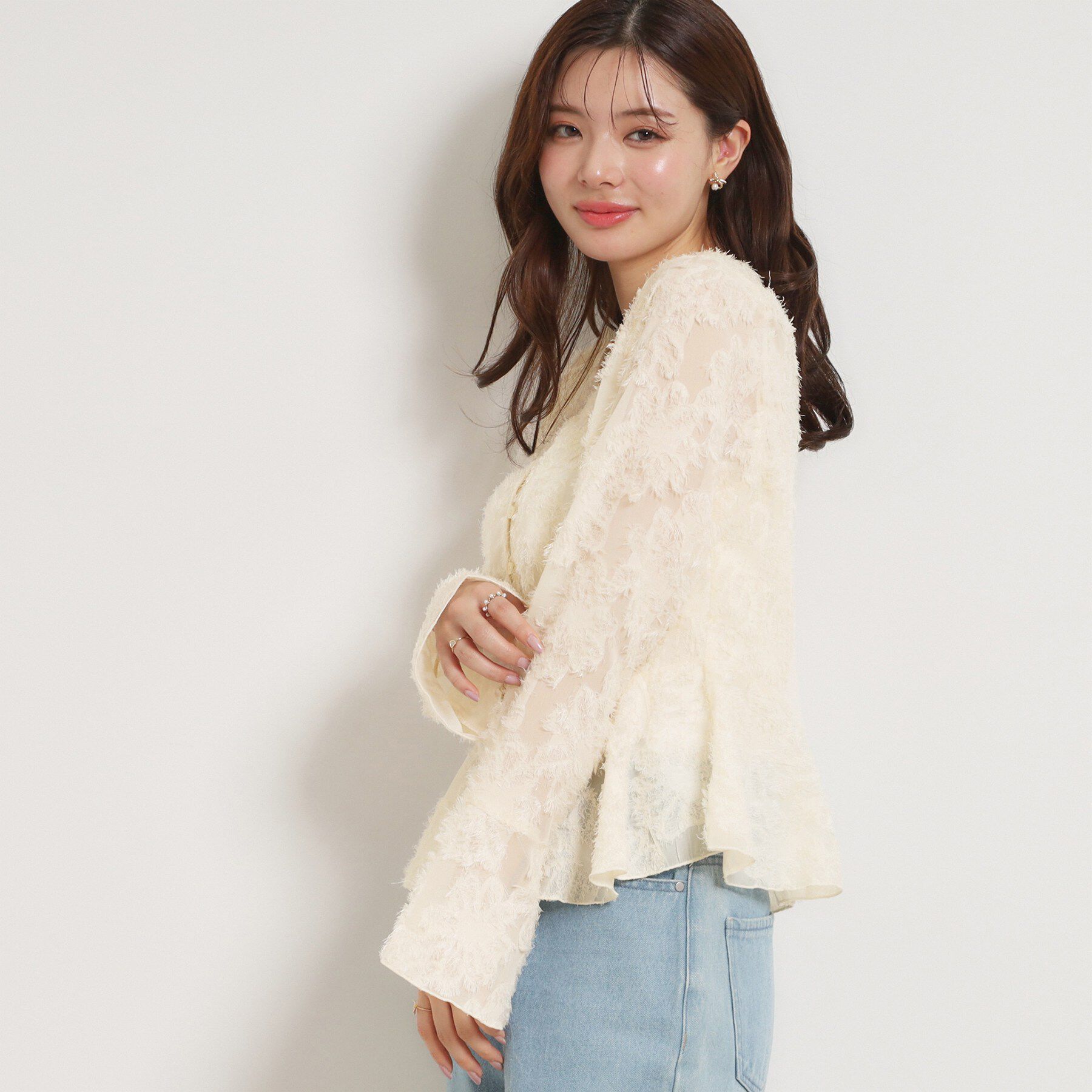 Couture broach「ペプラムフラワーモチーフブラウス」|シャツ・ブラウス|