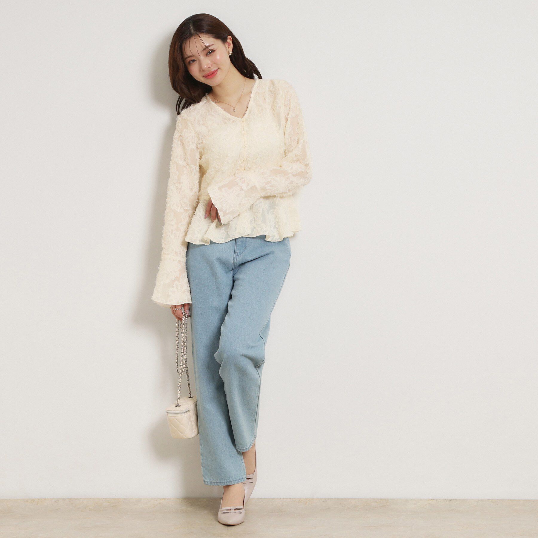 Couture broach「ペプラムフラワーモチーフブラウス」|シャツ・ブラウス|