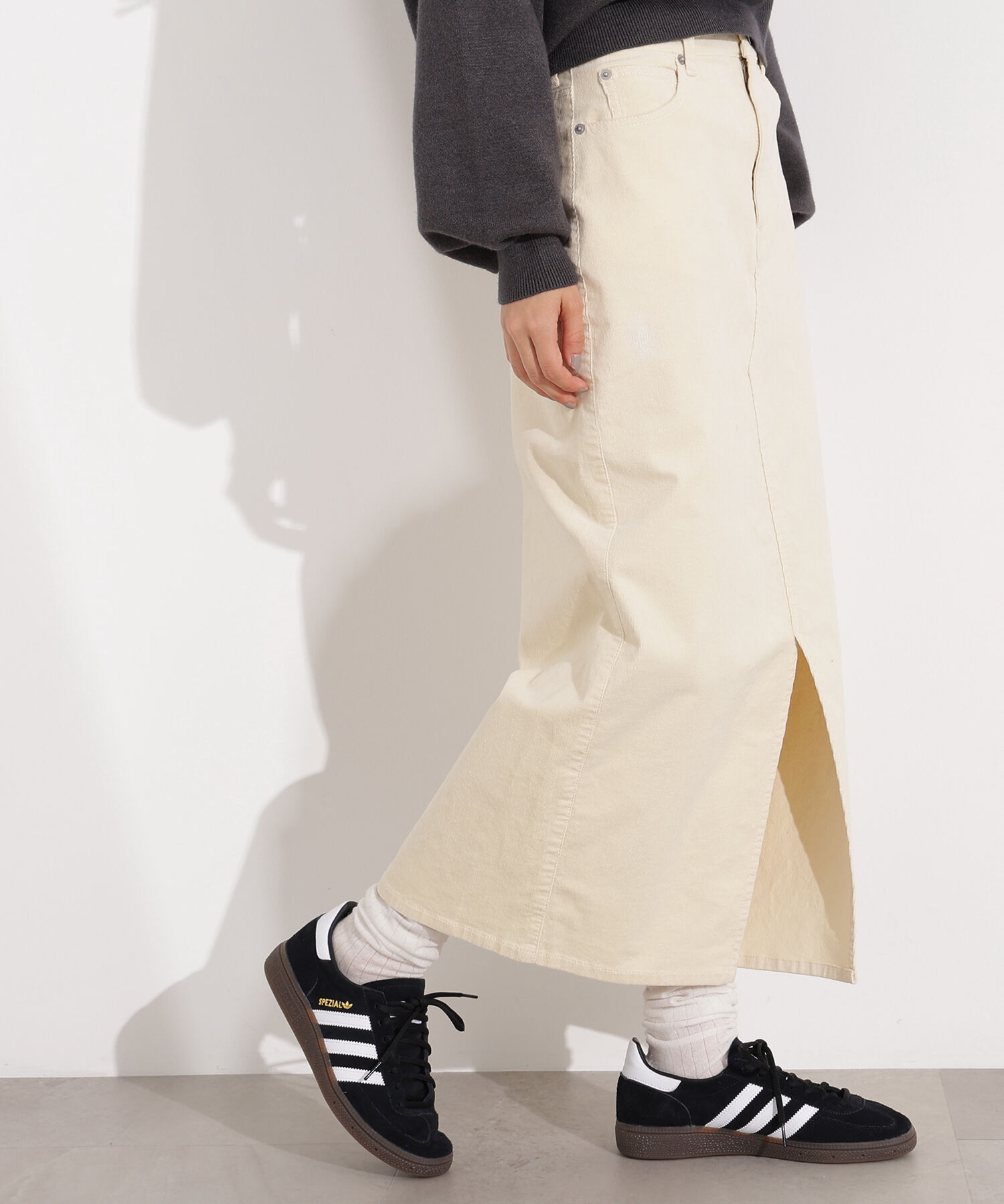  「コーデュロイスリットスカート」|スカート|オフ1