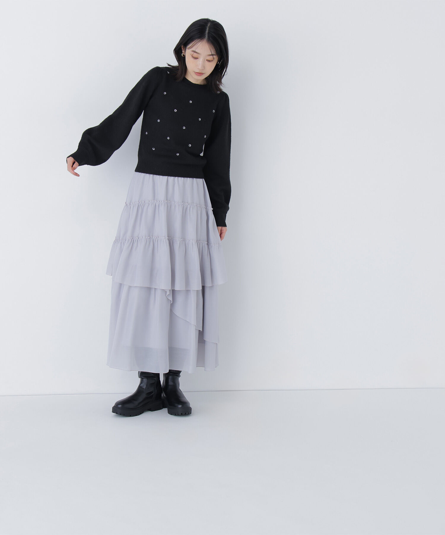  「フラワー刺繍ニット」|ニット・セーター|