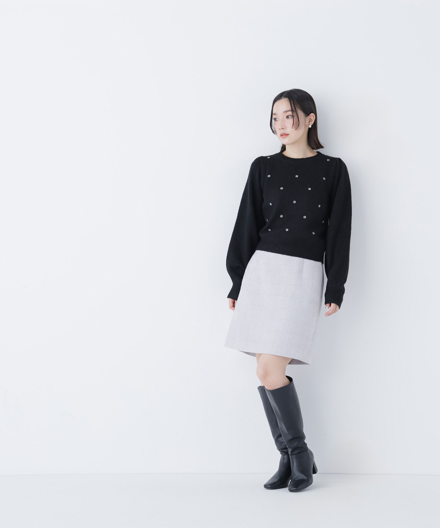  「フラワー刺繍ニット」|ニット・セーター|