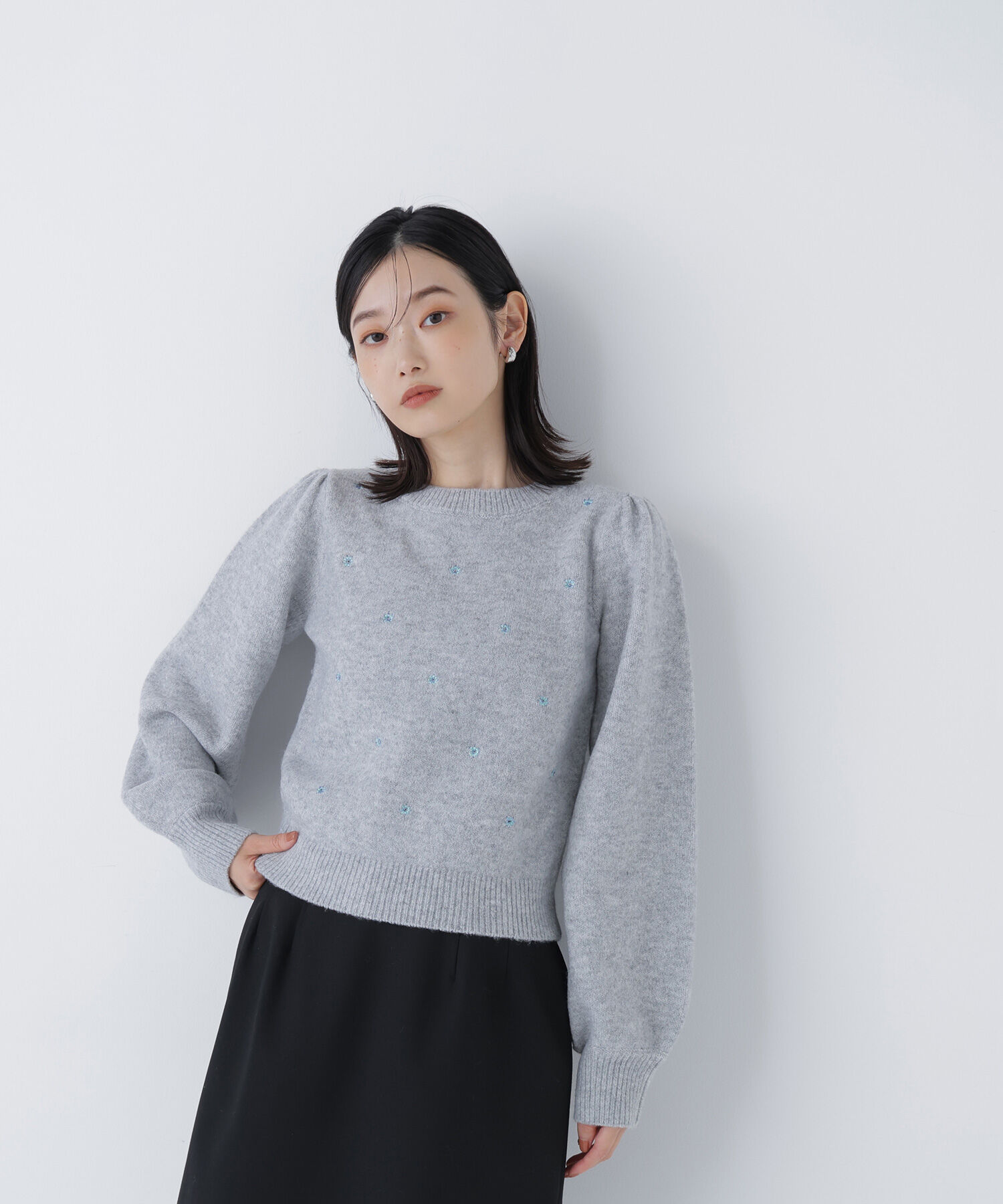  「フラワー刺繍ニット」|ニット・セーター|