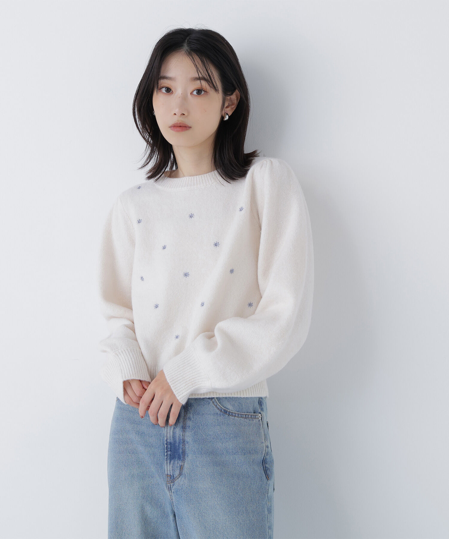  「フラワー刺繍ニット」|ニット・セーター|