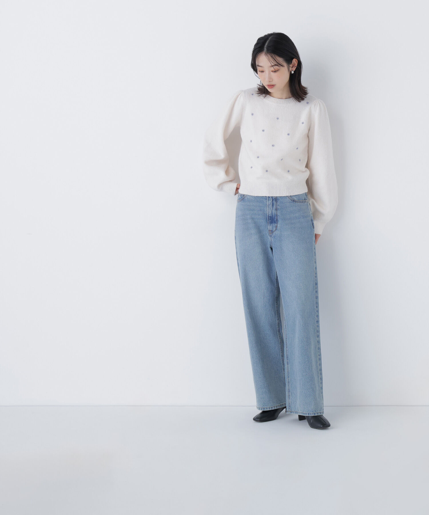  「フラワー刺繍ニット」|ニット・セーター|