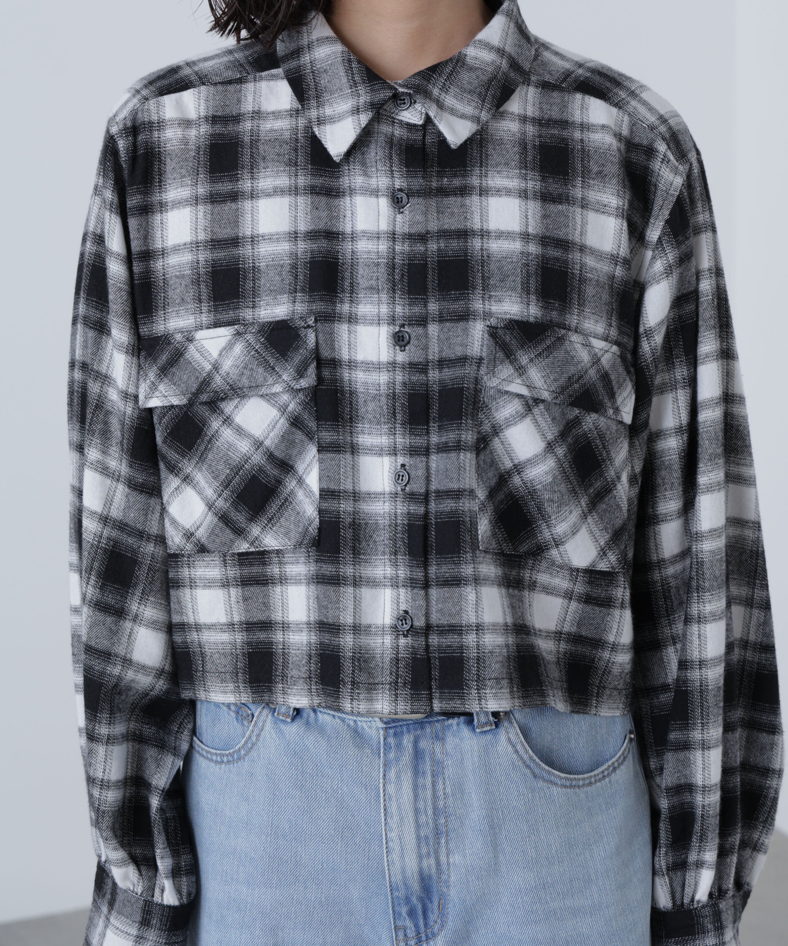  「ビッグポケットショート丈シャツ」|シャツ・ブラウス|