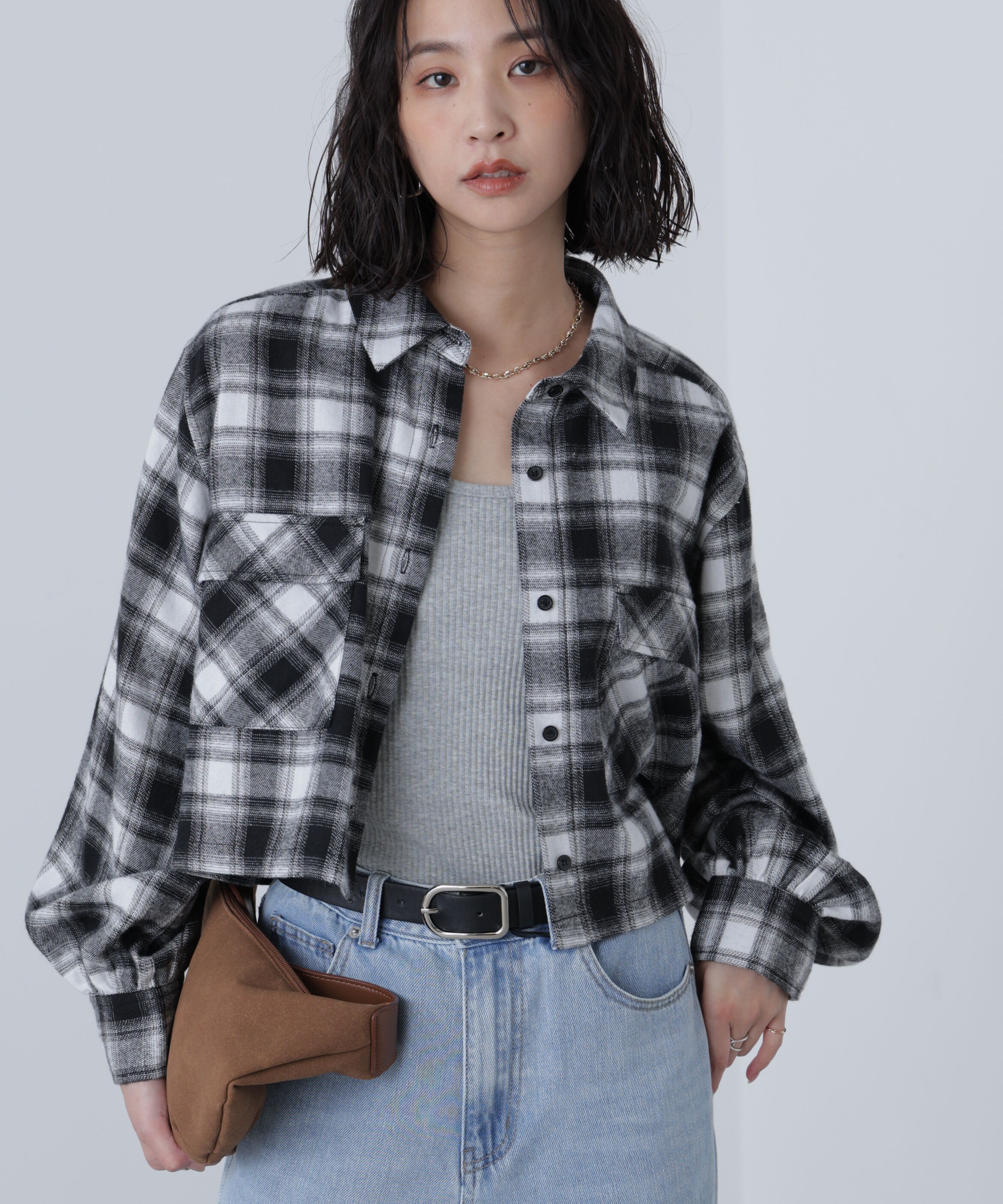  「ビッグポケットショート丈シャツ」|シャツ・ブラウス|