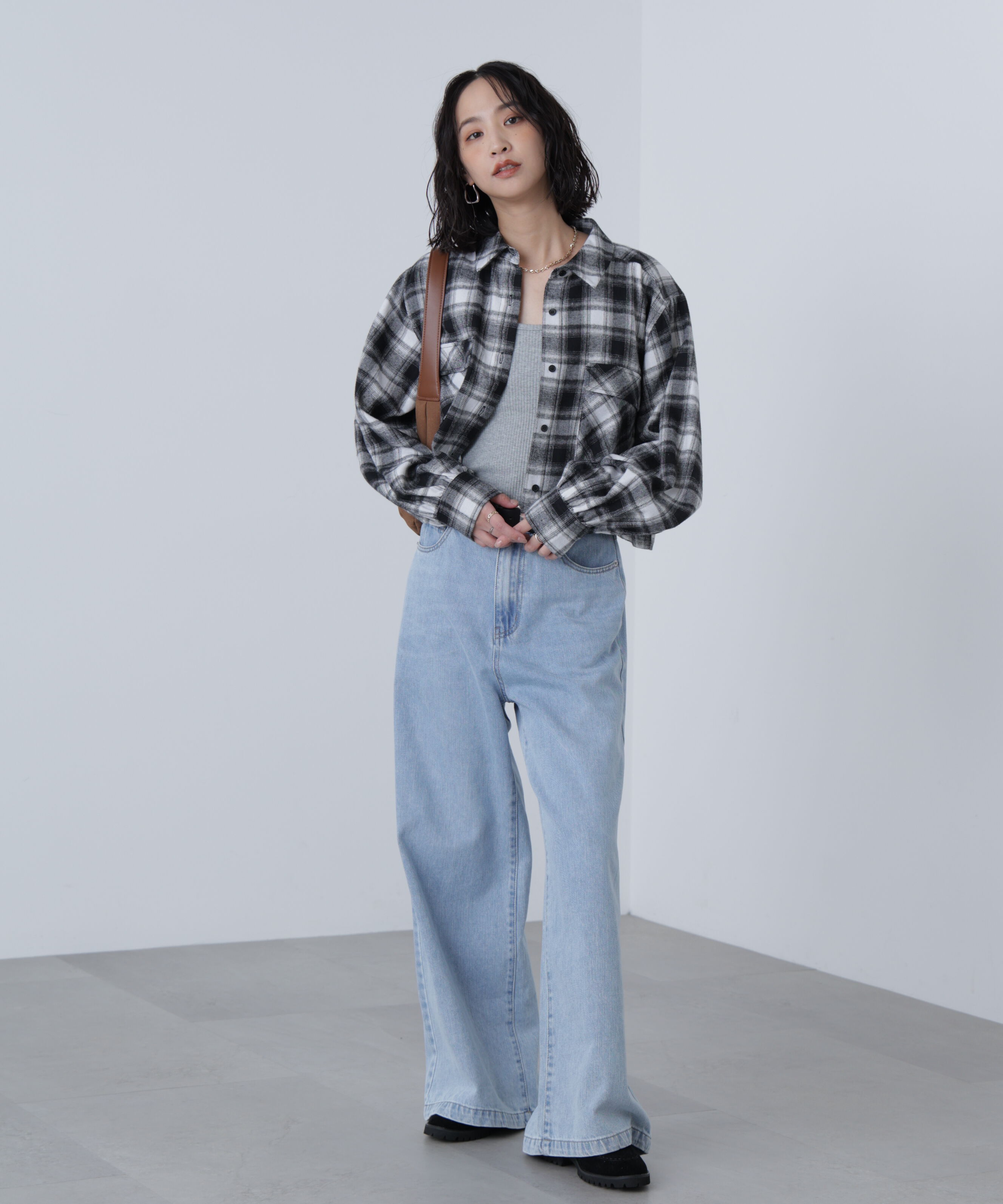  「ビッグポケットショート丈シャツ」|シャツ・ブラウス|