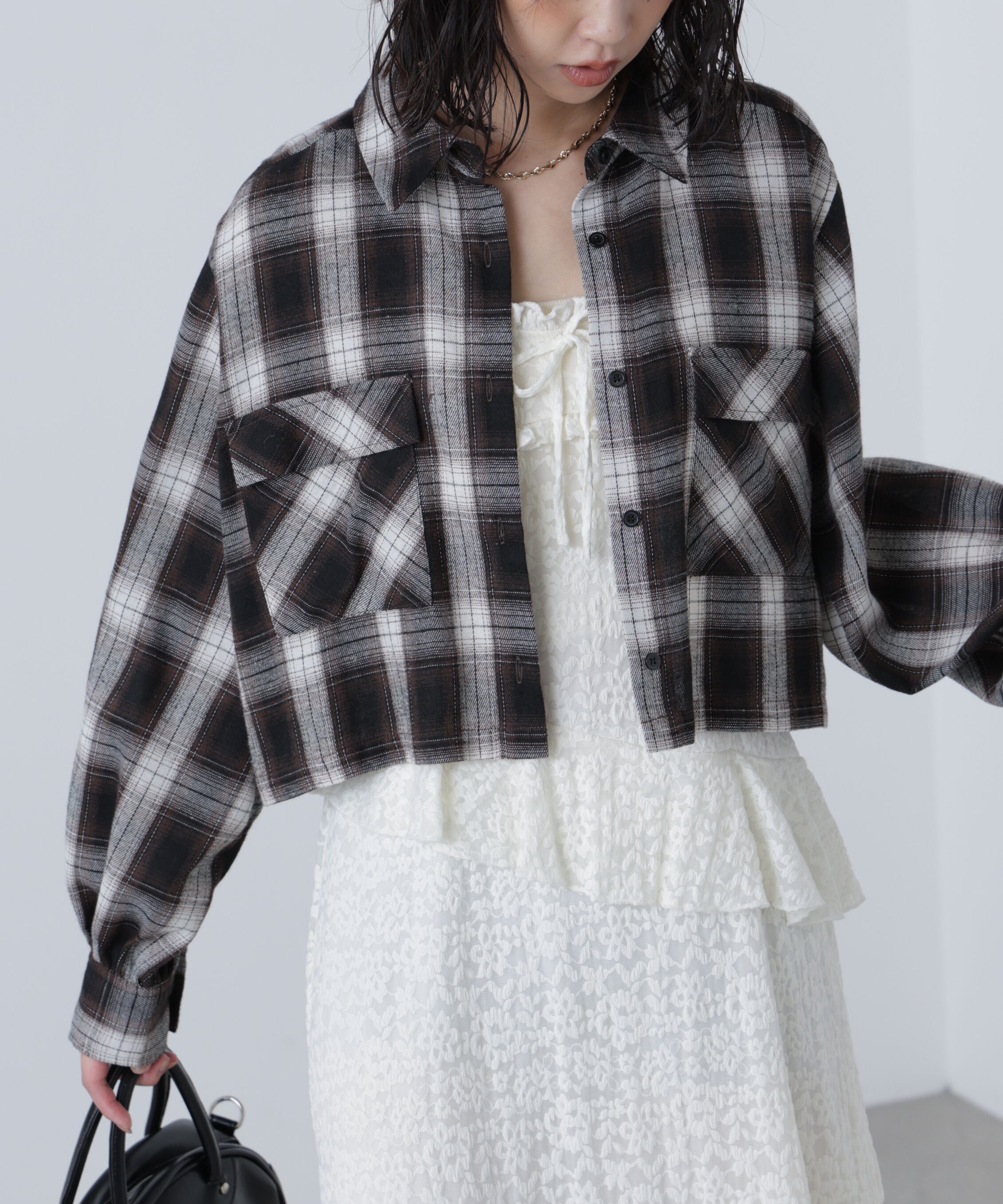  「ビッグポケットショート丈シャツ」|シャツ・ブラウス|