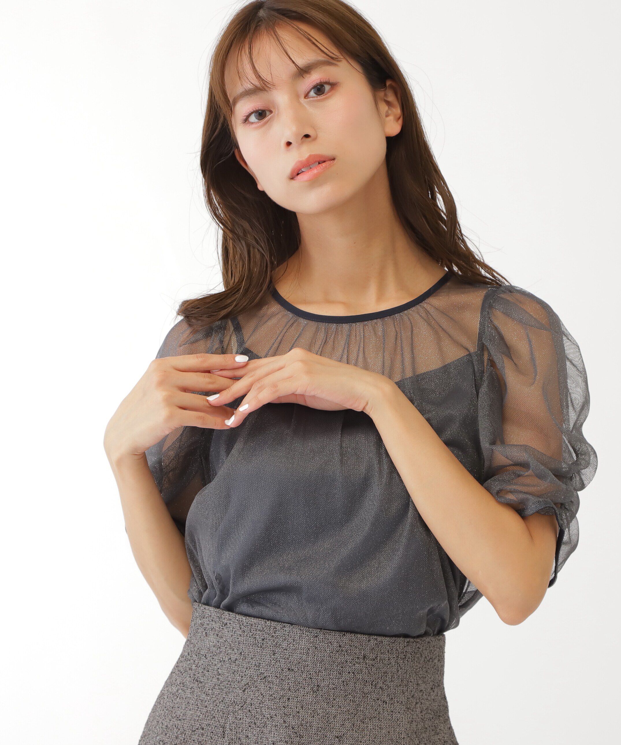  「ラメチュールブラウス」|シャツ・ブラウス|