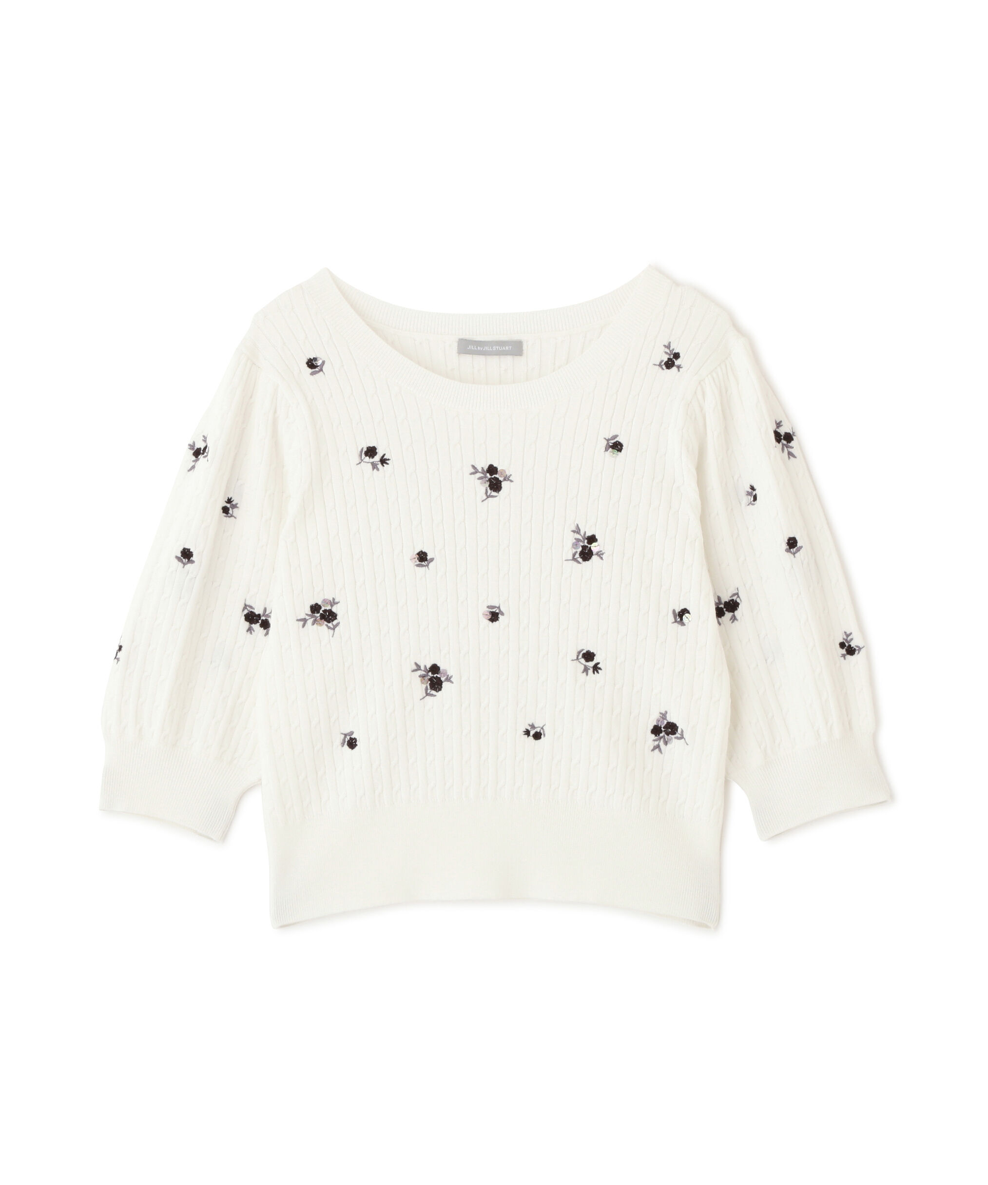  「フラワーエンブロイダリーコンパクトニット」|ニット・セーター|
