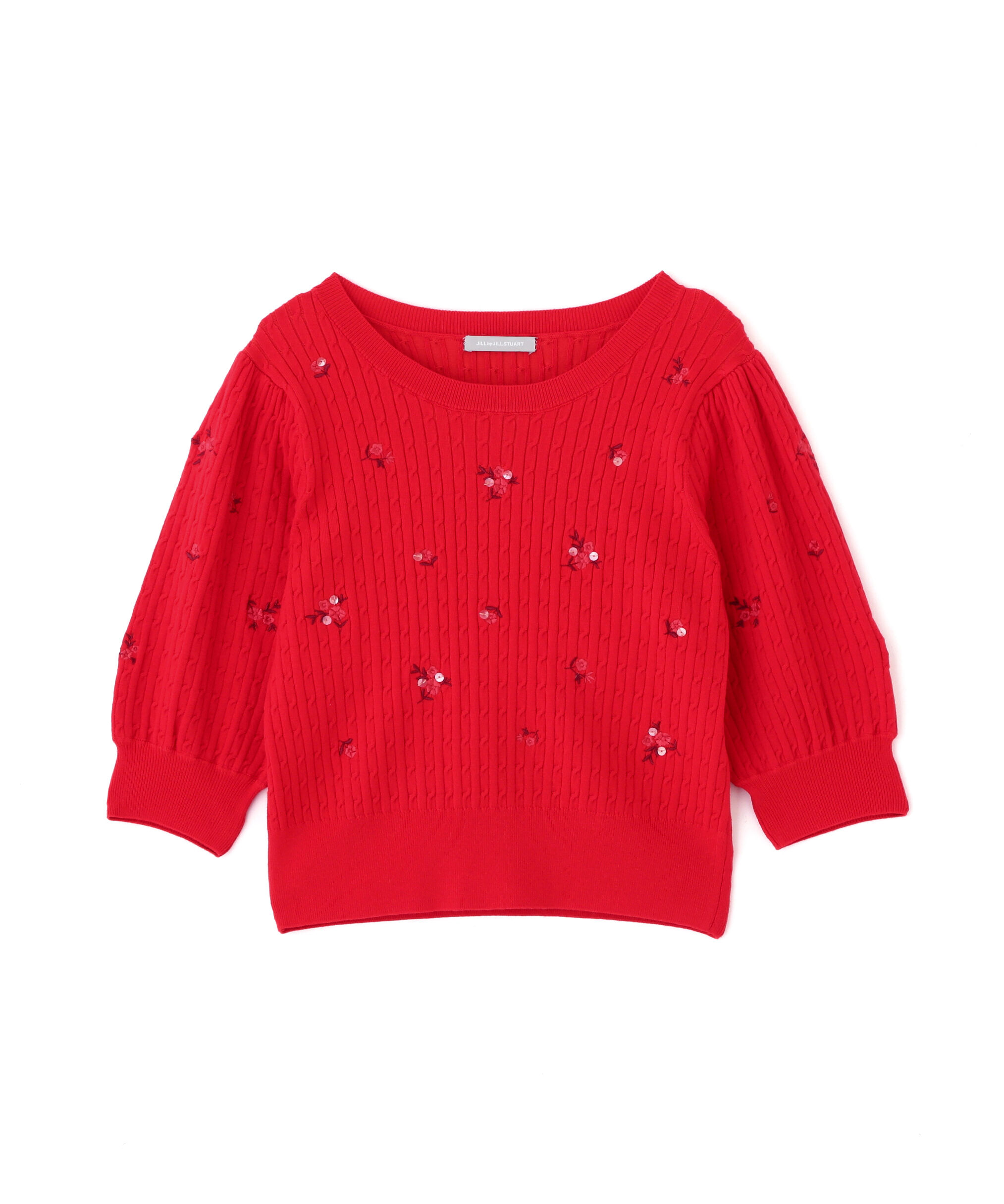  「フラワーエンブロイダリーコンパクトニット」|ニット・セーター|