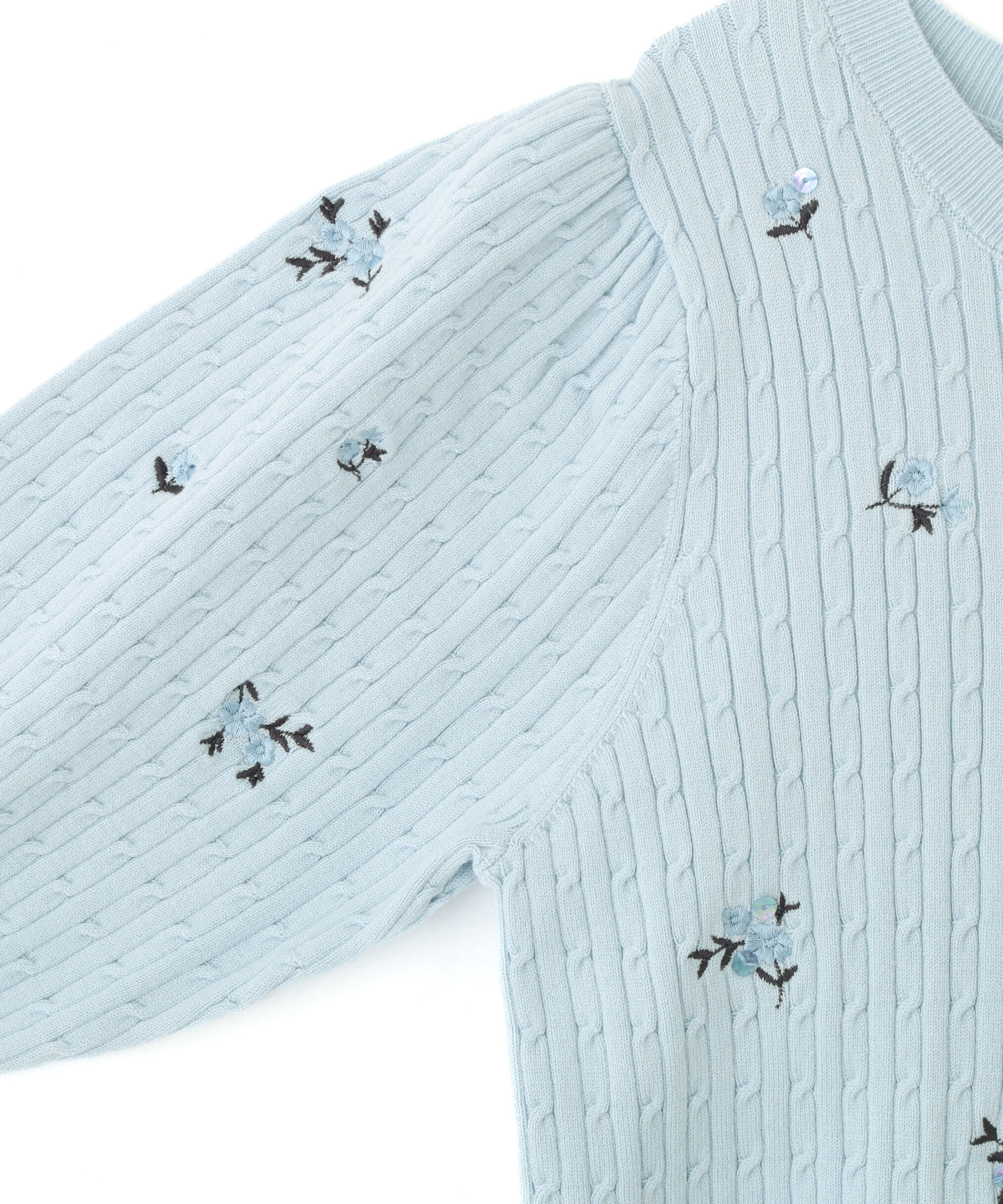  「フラワーエンブロイダリーコンパクトニット」|ニット・セーター|