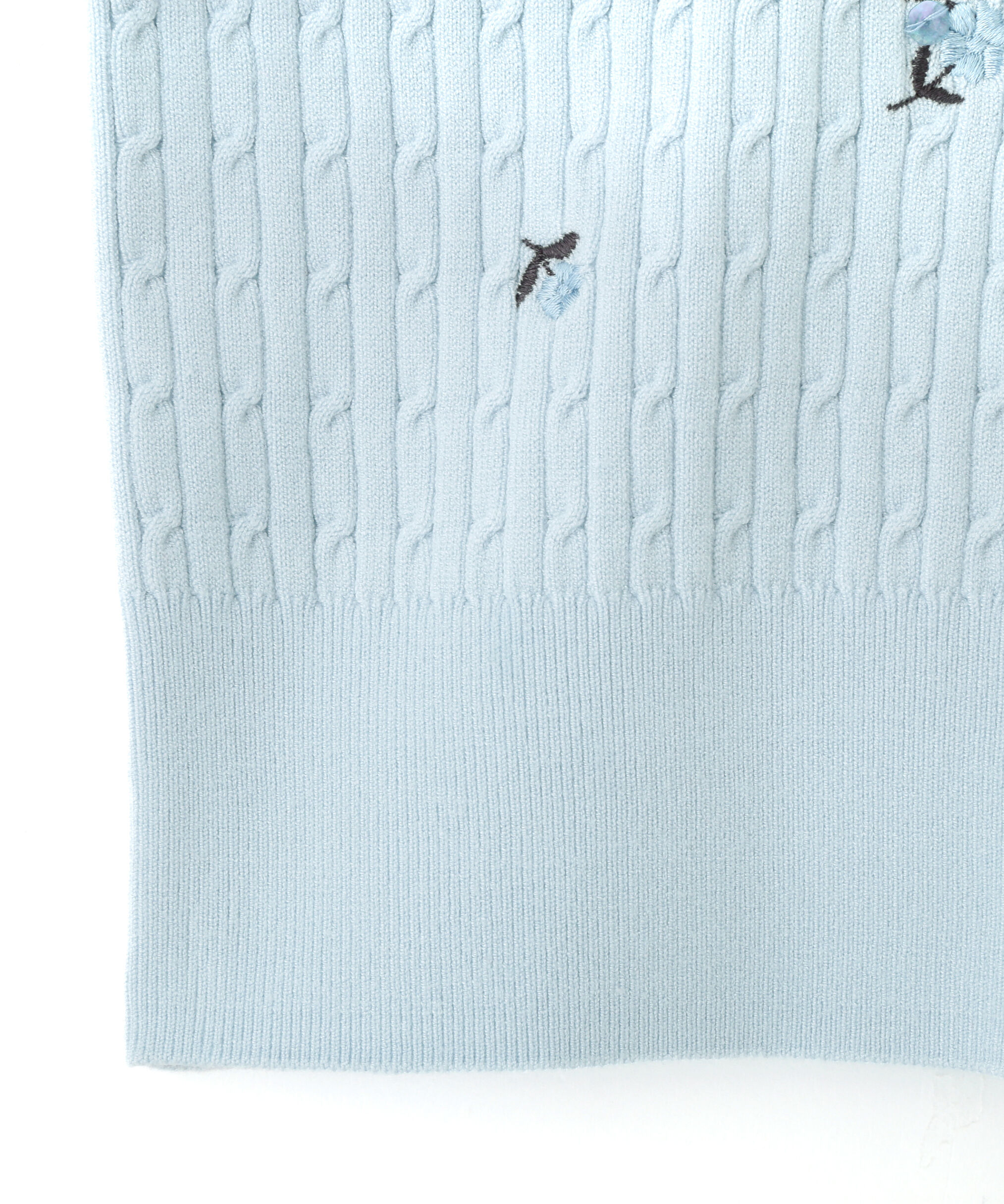  「フラワーエンブロイダリーコンパクトニット」|ニット・セーター|