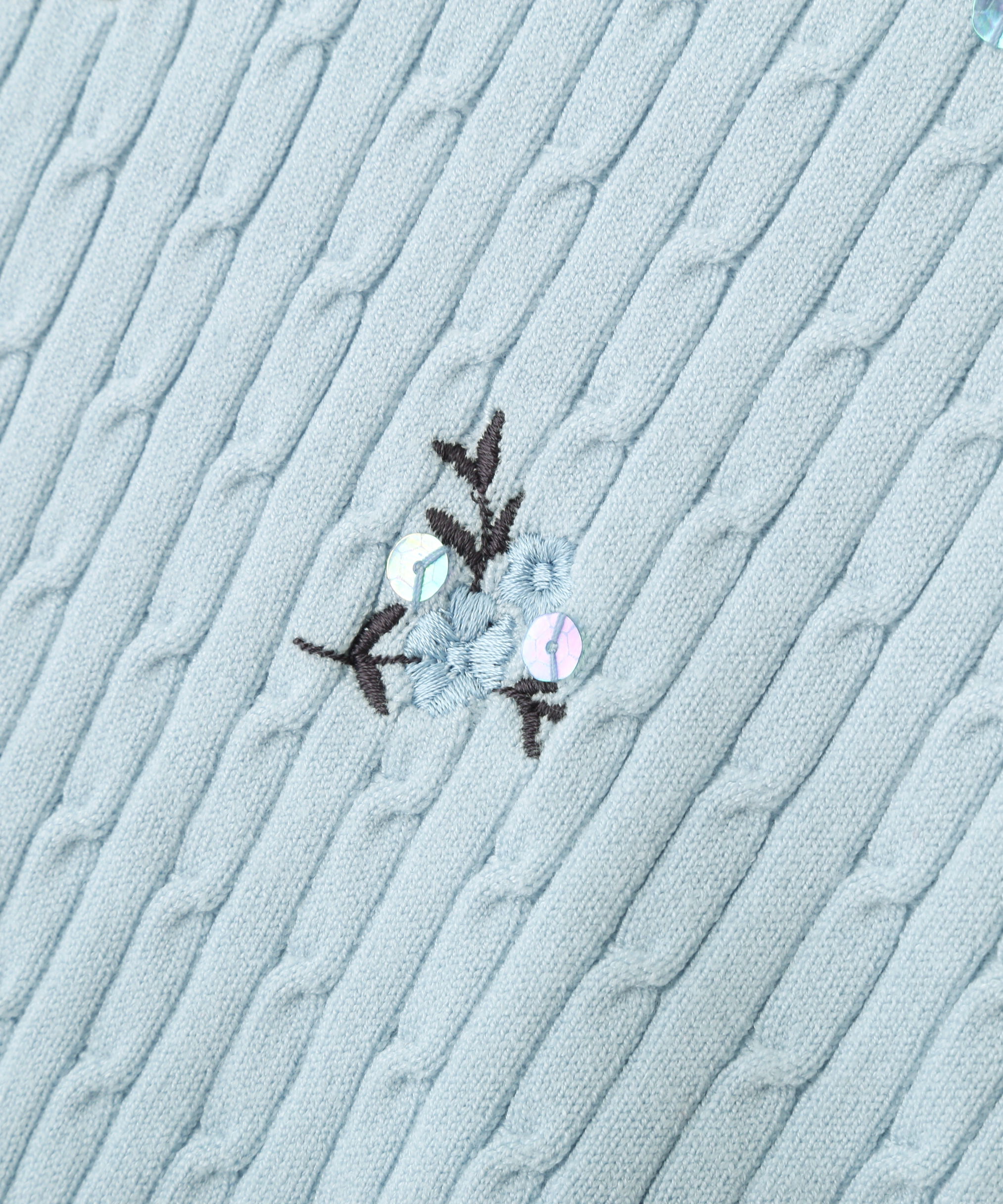  「フラワーエンブロイダリーコンパクトニット」|ニット・セーター|