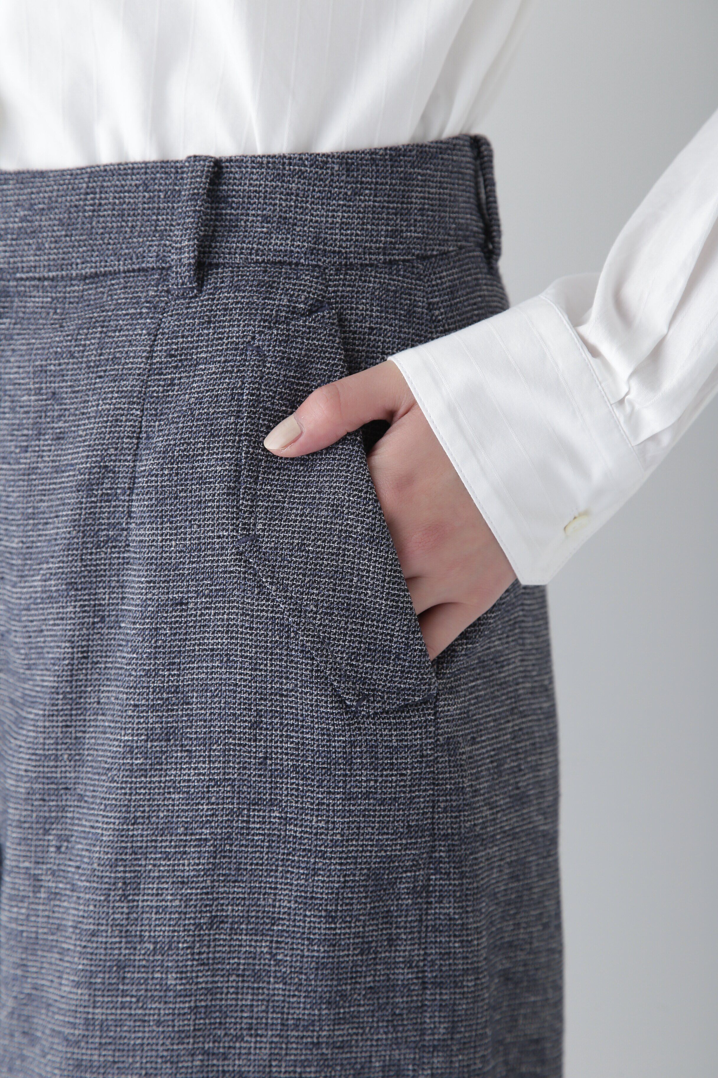  「◆リングミックスツィードセミワイドパンツ」|その他|