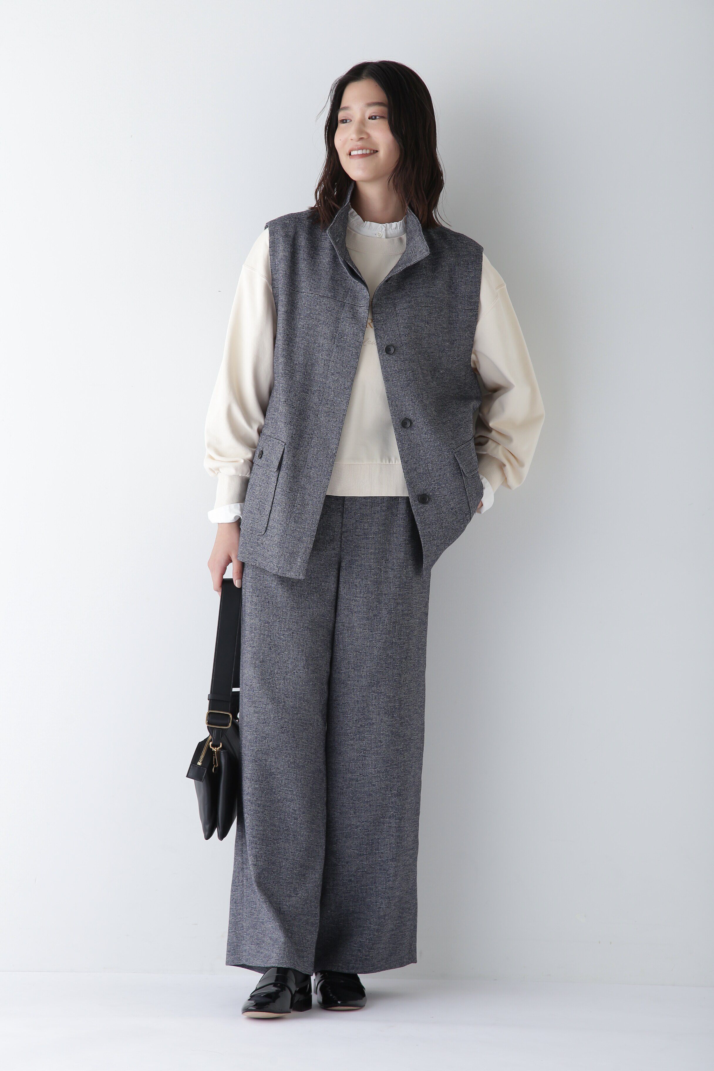  「◆リングミックスツィードセミワイドパンツ」|その他|