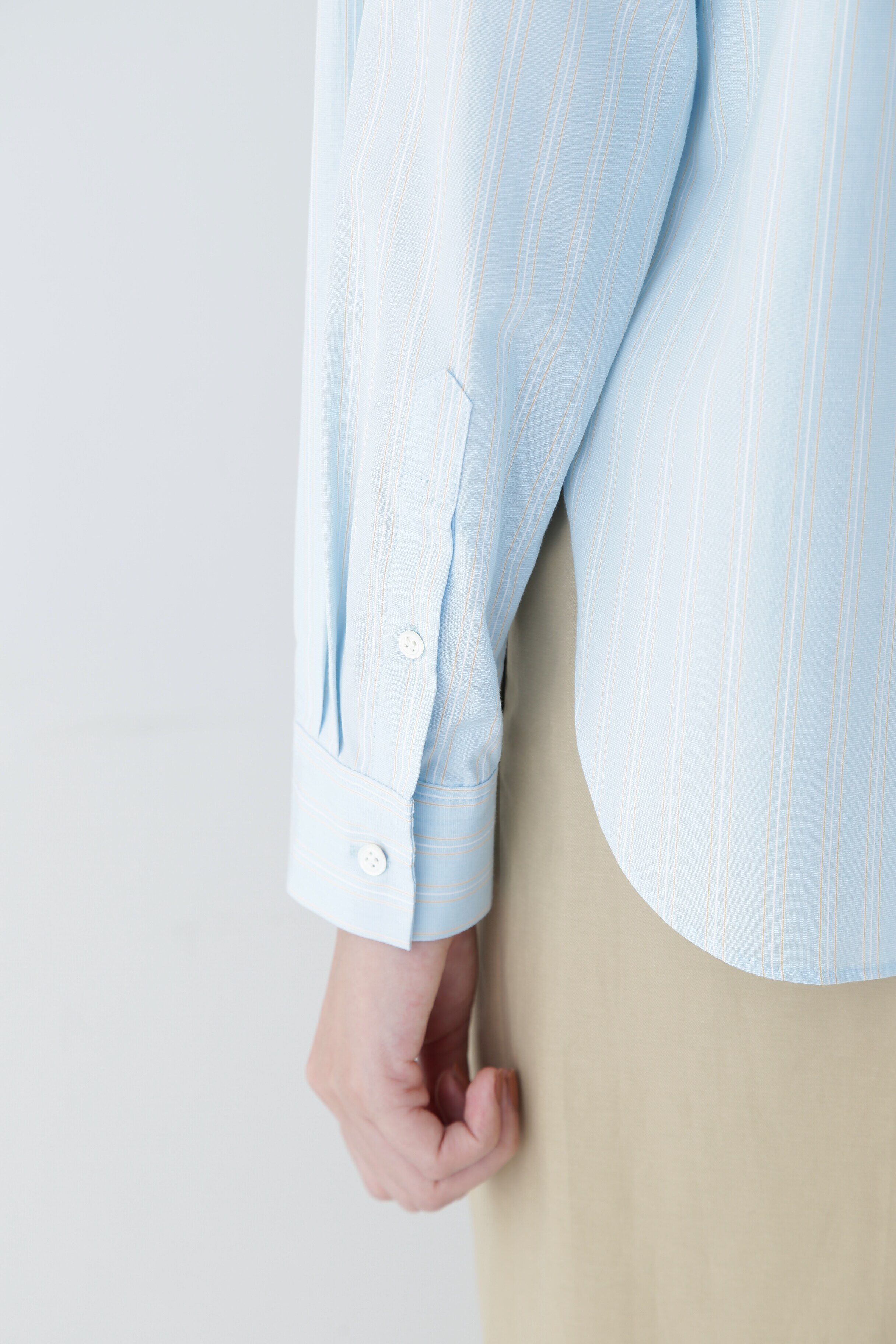  「◆コットンドビーストライプクレリックシャツ」|シャツ・ブラウス|