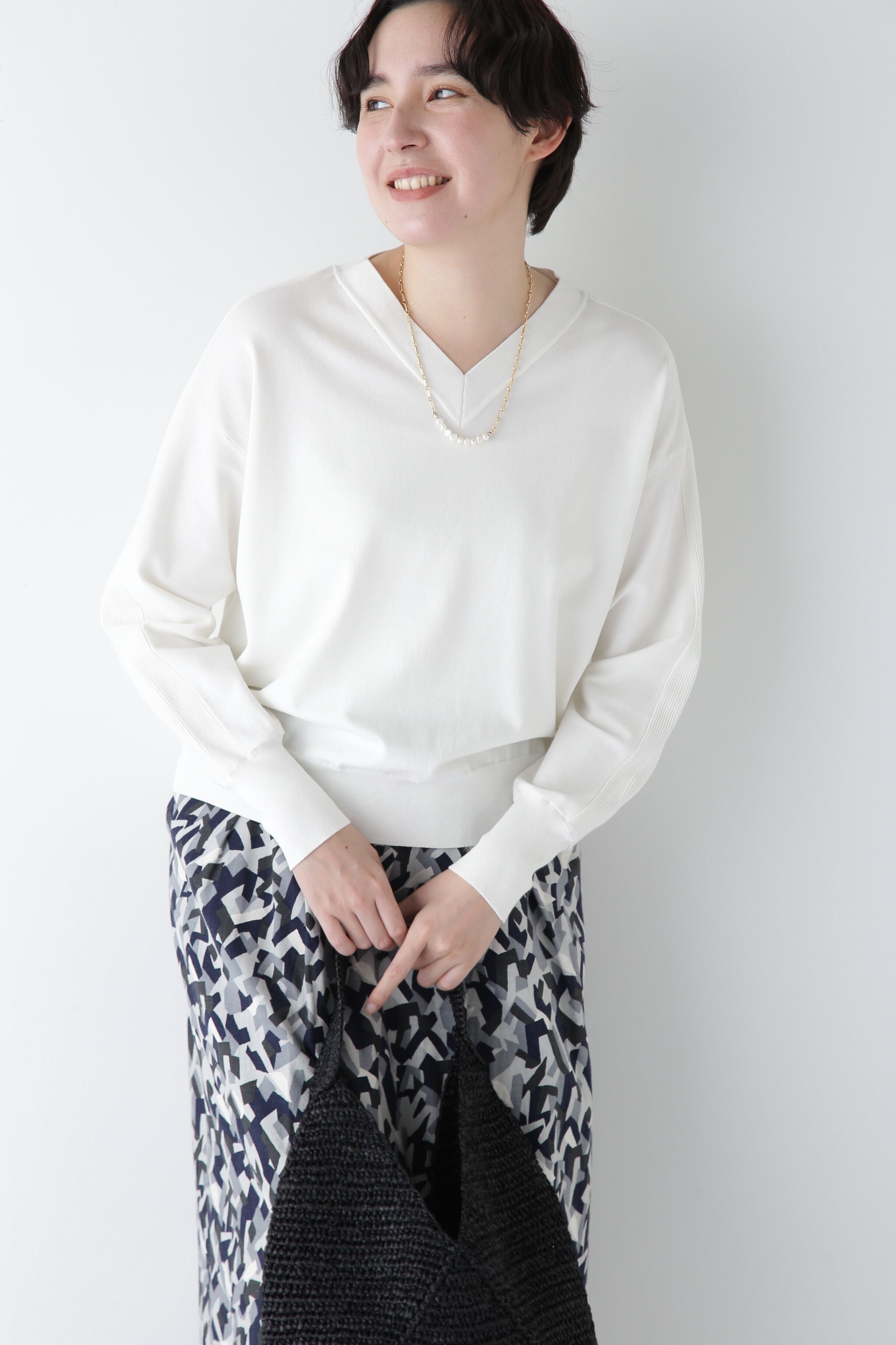  「◆【ウォッシャブル】ハイゲージオーガニックコットンプルオーバー」|ニット・セーター|ホワイト