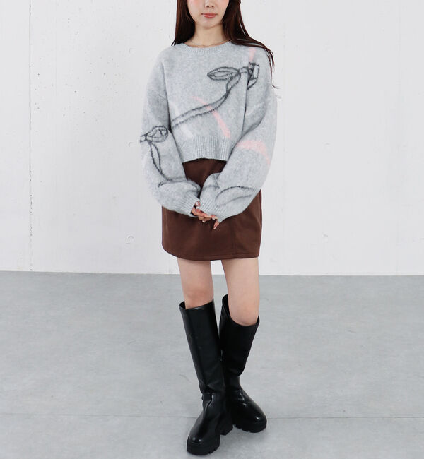 archives「リボンジャガードショートニットプルオーバー」|ニット・セーター|