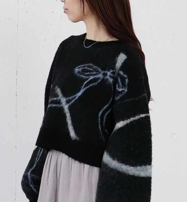 archives「リボンジャガードショートニットプルオーバー」|ニット・セーター|