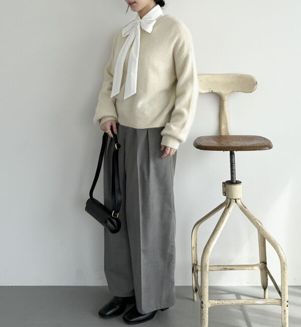 Doux archives「【ラクーンＭＩＸ】ファーニットボートネックプルオーバー」|ニット・セーター|