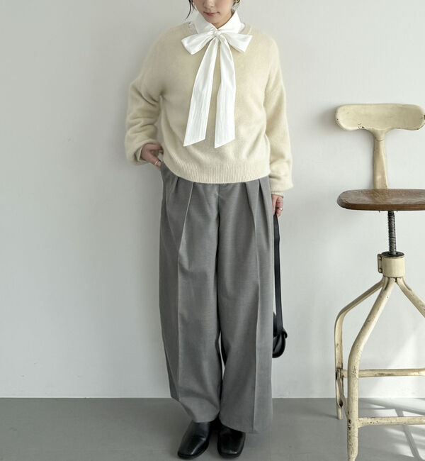 Doux archives「【ラクーンＭＩＸ】ファーニットボートネックプルオーバー」|ニット・セーター|