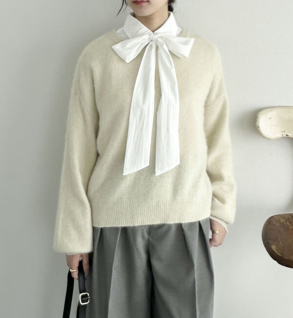 Doux archives「【ラクーンＭＩＸ】ファーニットボートネックプルオーバー」|ニット・セーター|