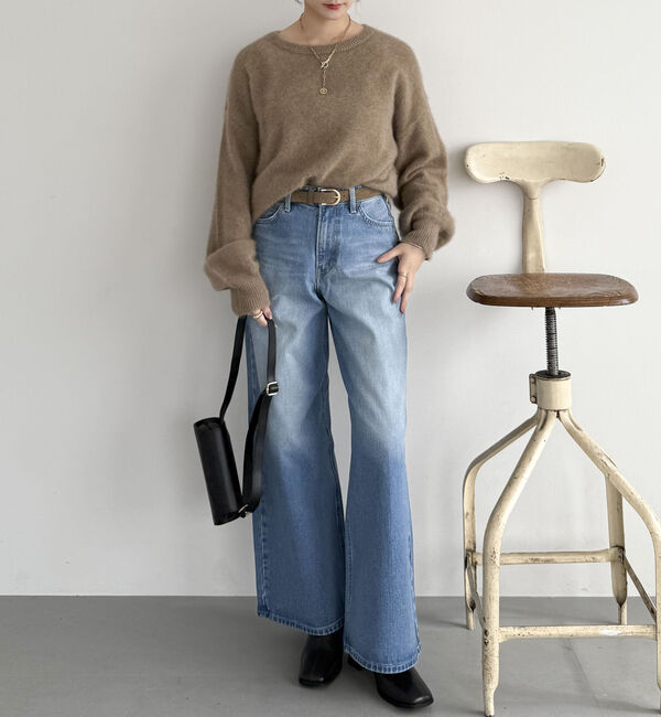 Doux archives「【ラクーンＭＩＸ】ファーニットボートネックプルオーバー」|ニット・セーター|