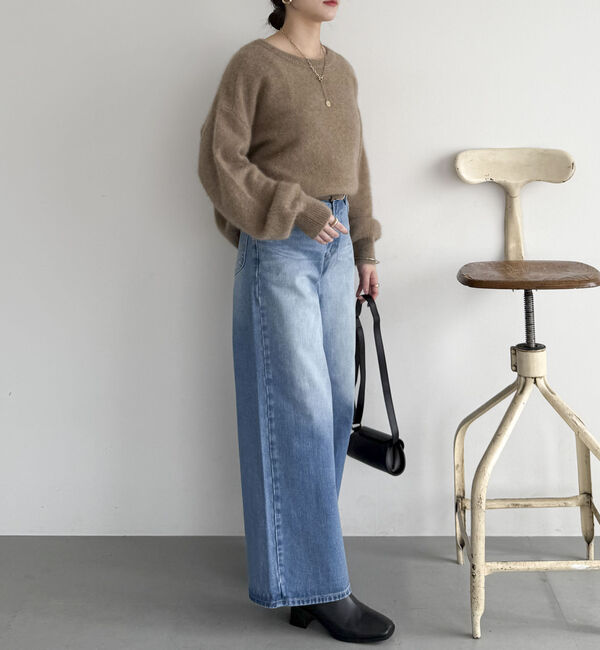 Doux archives「【ラクーンＭＩＸ】ファーニットボートネックプルオーバー」|ニット・セーター|