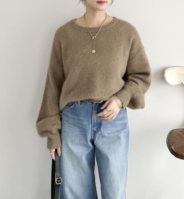 Doux archives「【ラクーンＭＩＸ】ファーニットボートネックプルオーバー」|ニット・セーター|