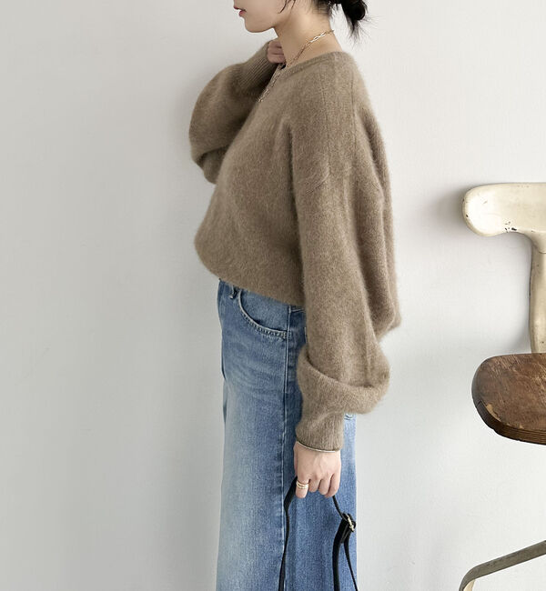 Doux archives「【ラクーンＭＩＸ】ファーニットボートネックプルオーバー」|ニット・セーター|