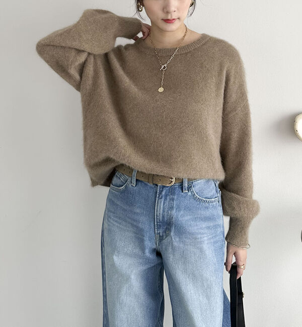 Doux archives「【ラクーンＭＩＸ】ファーニットボートネックプルオーバー」|ニット・セーター|